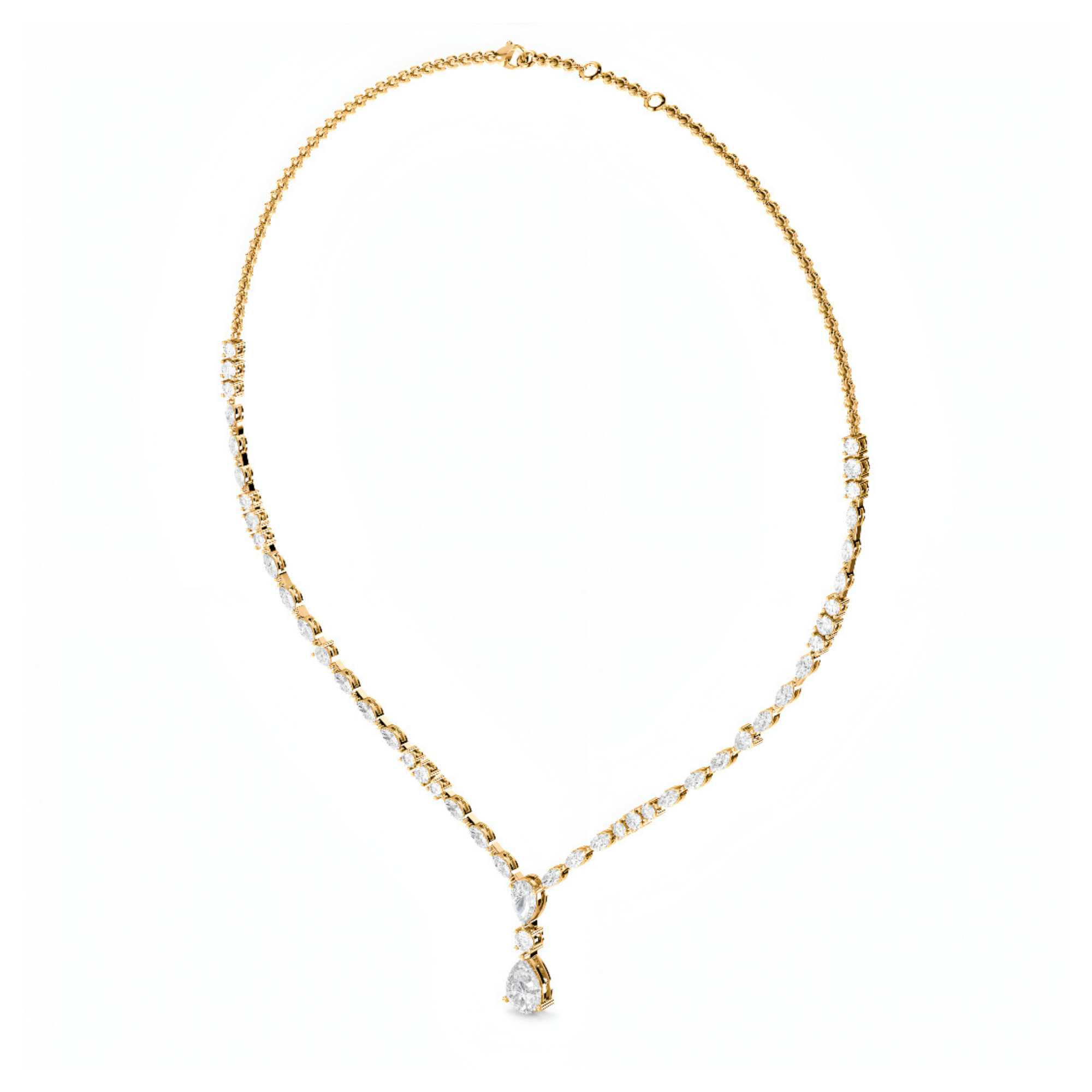 Phoenix Lace Tear Drop Diamond Necklace