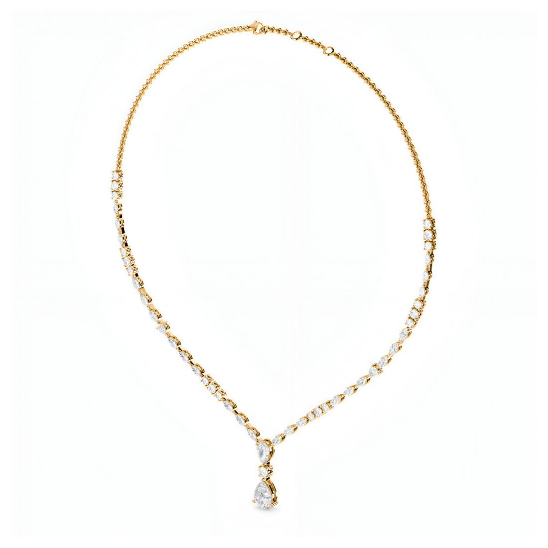 Phoenix Lace Tear Drop Diamond Necklace