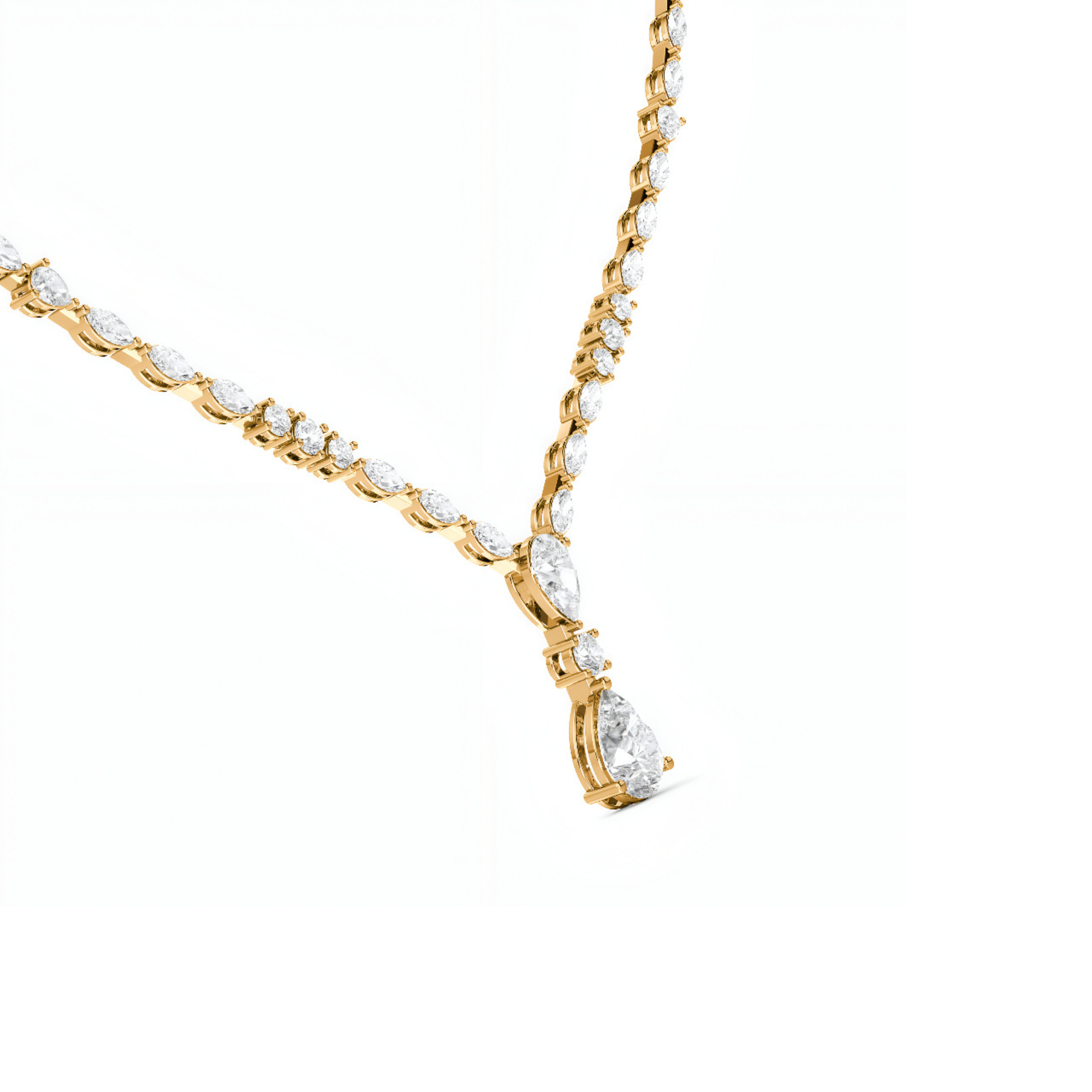 Phoenix Lace Tear Drop Diamond Necklace