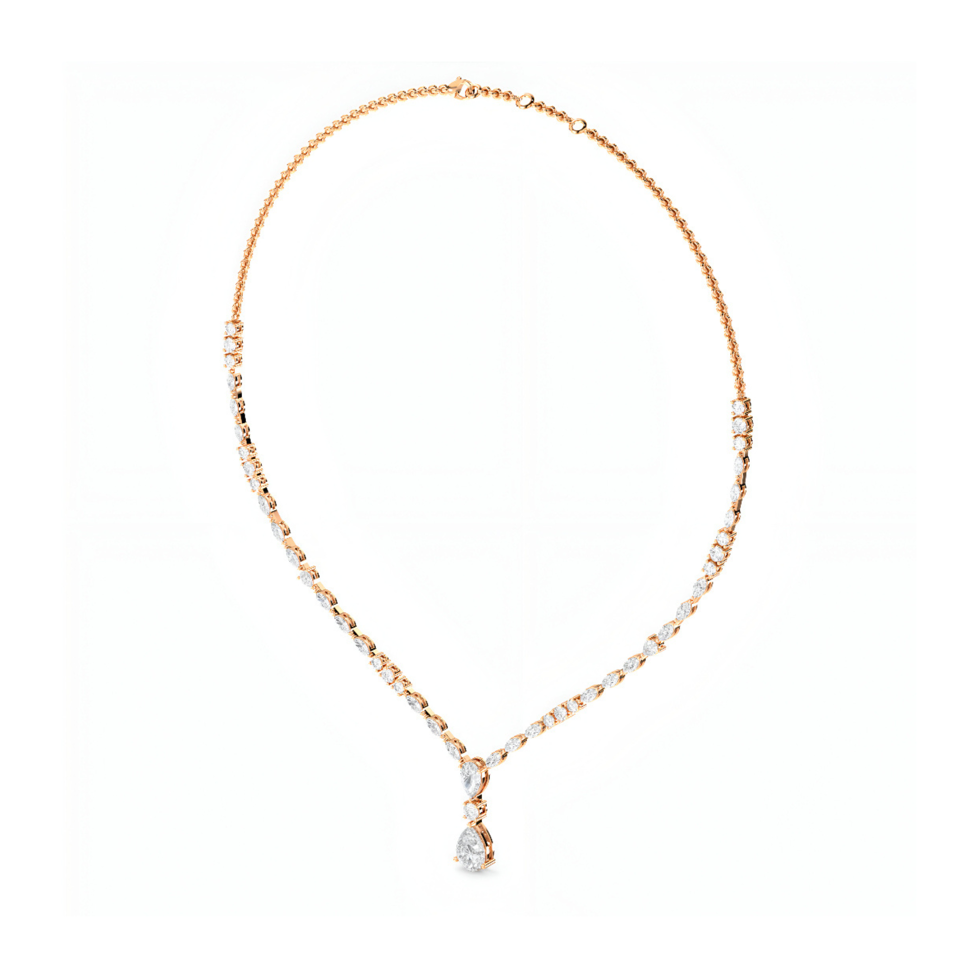 Phoenix Lace Tear Drop Diamond Necklace