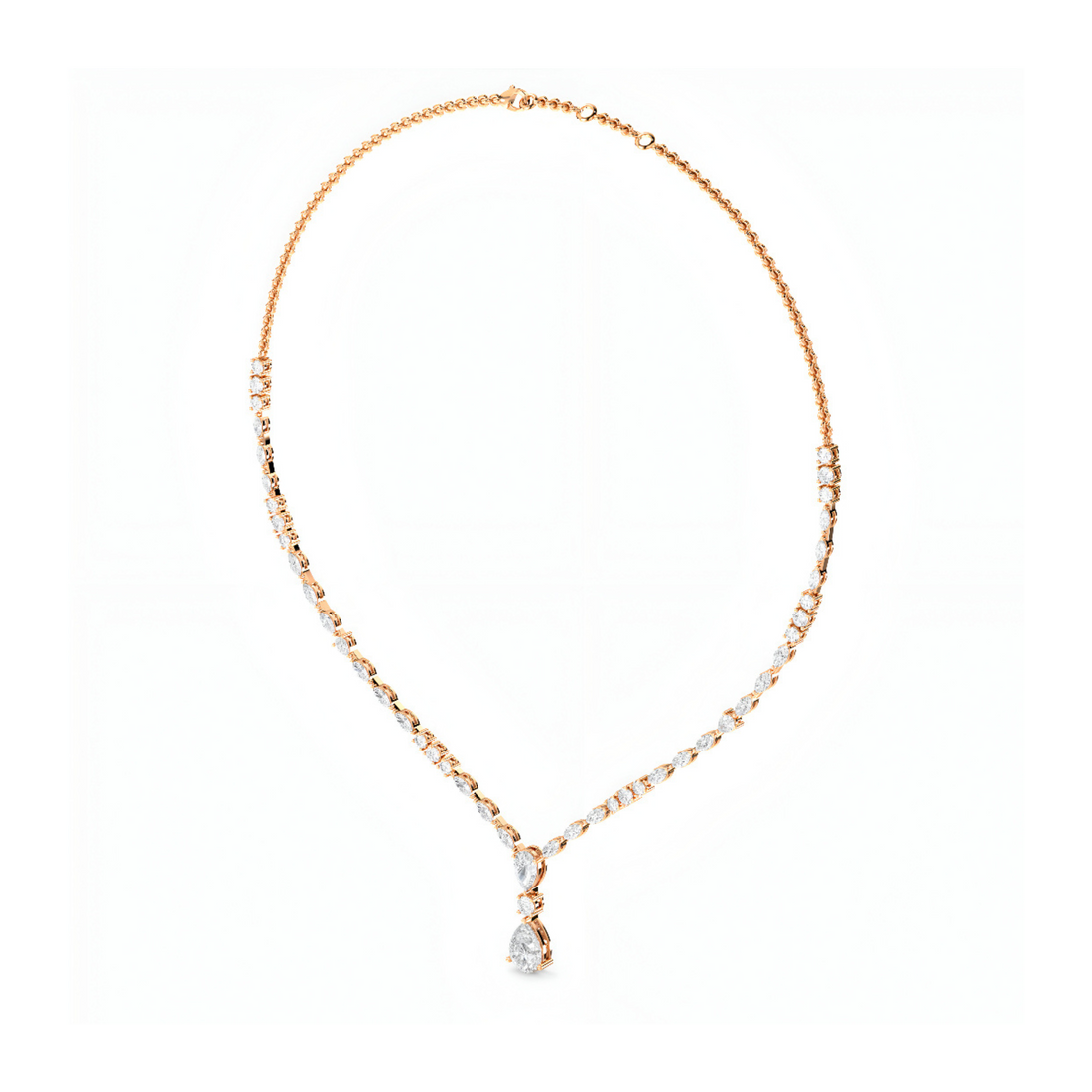 Phoenix Lace Tear Drop Diamond Necklace