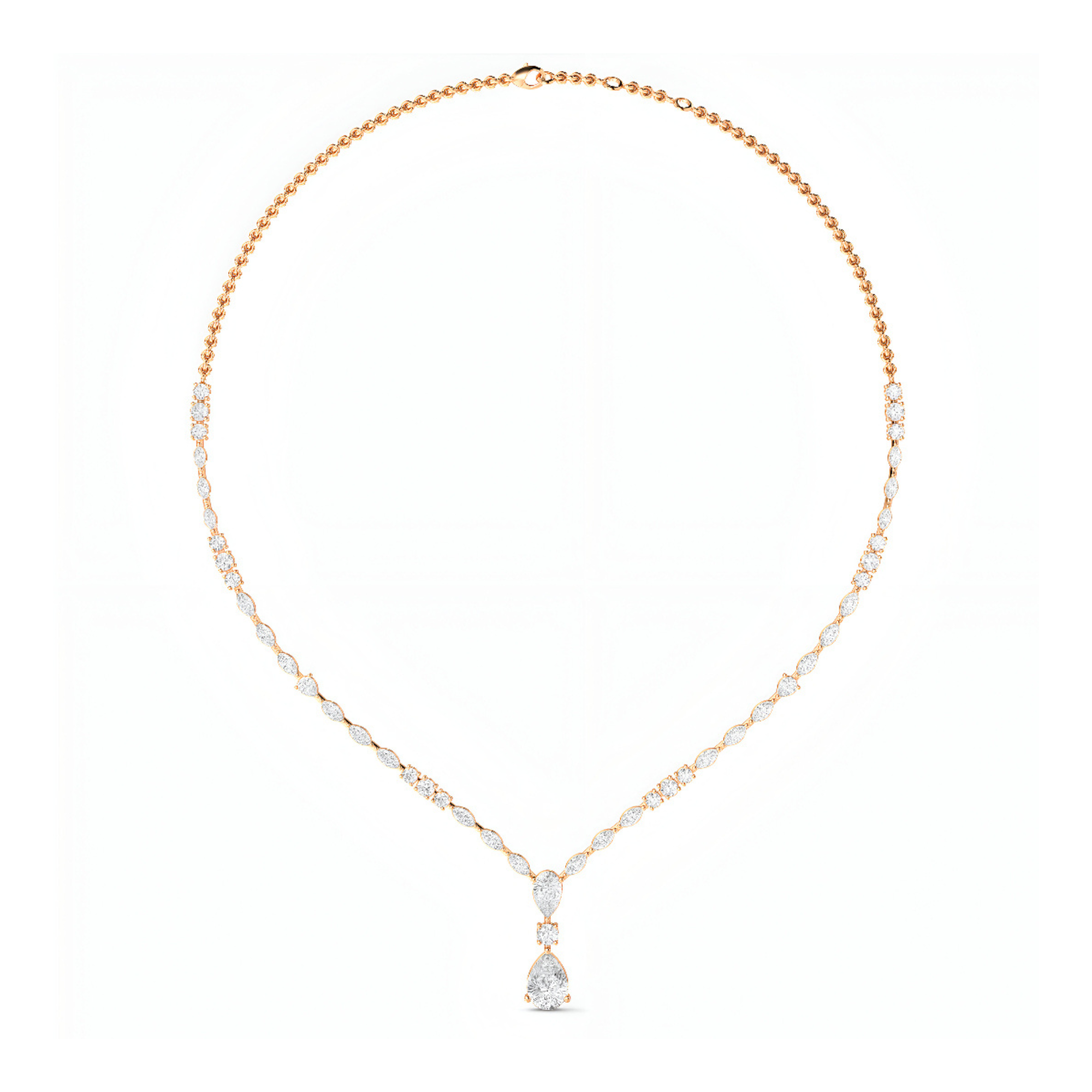 Phoenix Lace Tear Drop Diamond Necklace