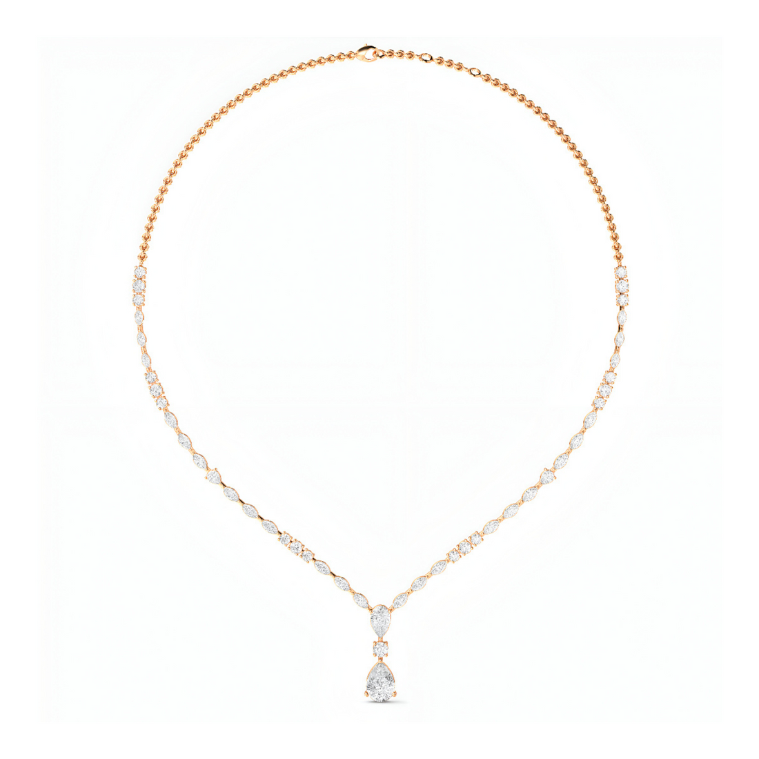 Phoenix Lace Tear Drop Diamond Necklace