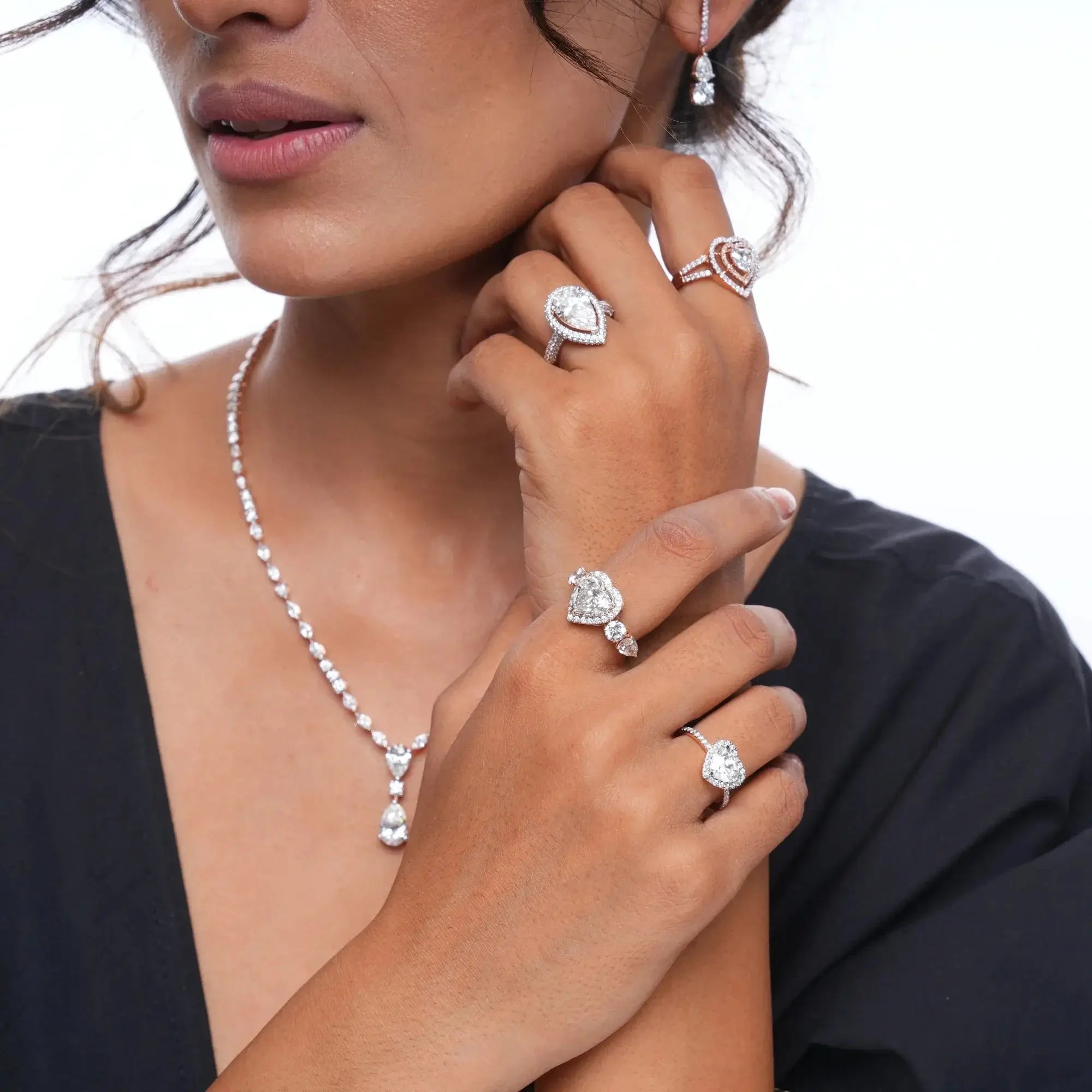 3 CT Quintet Romance Heart Diamond Ring