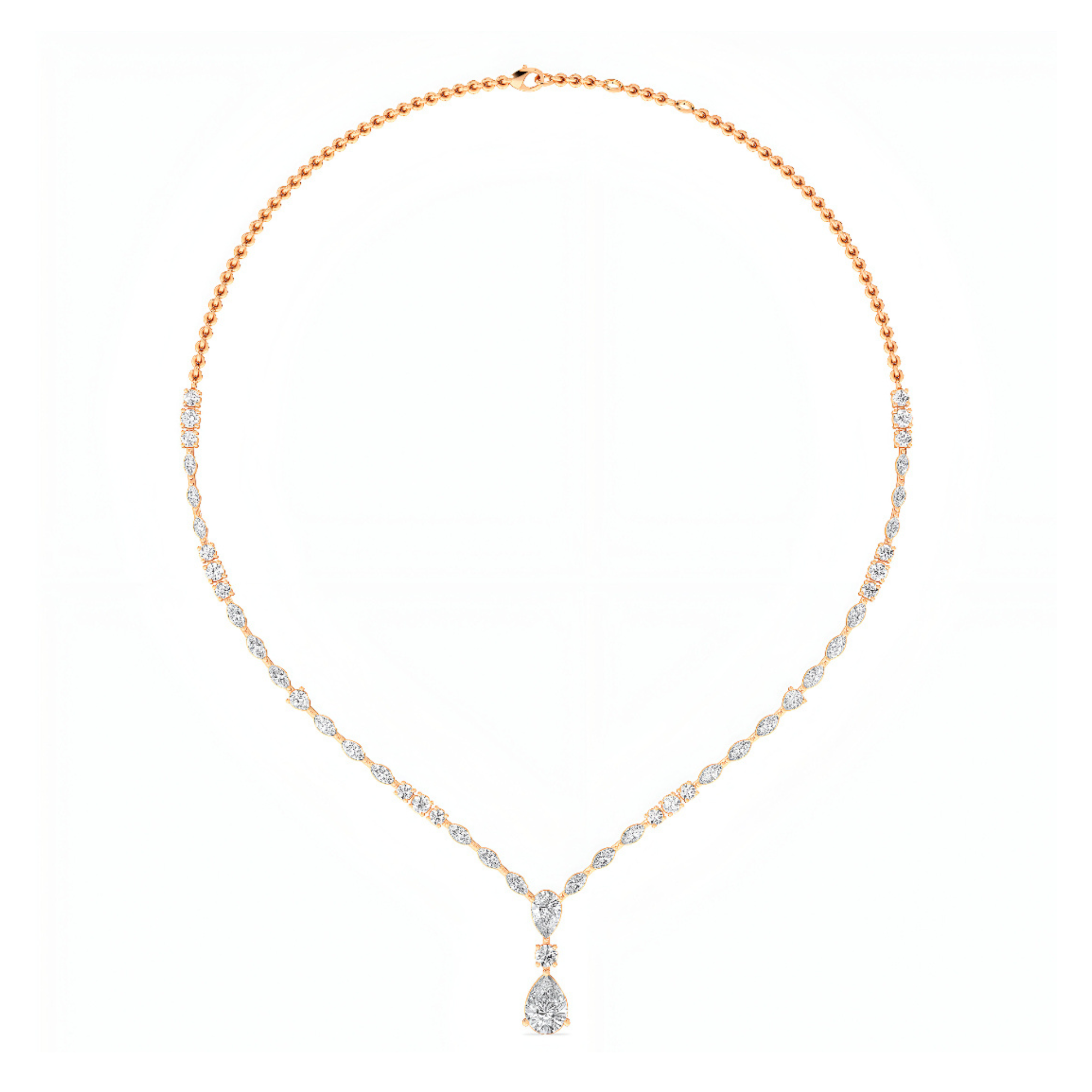 Phoenix Lace Tear Drop Diamond Necklace