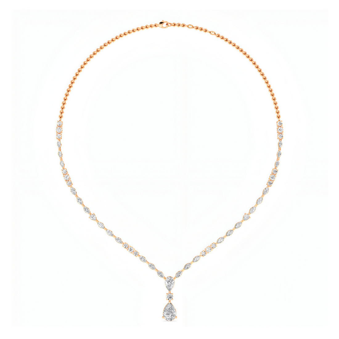 Phoenix Lace Tear Drop Diamond Necklace