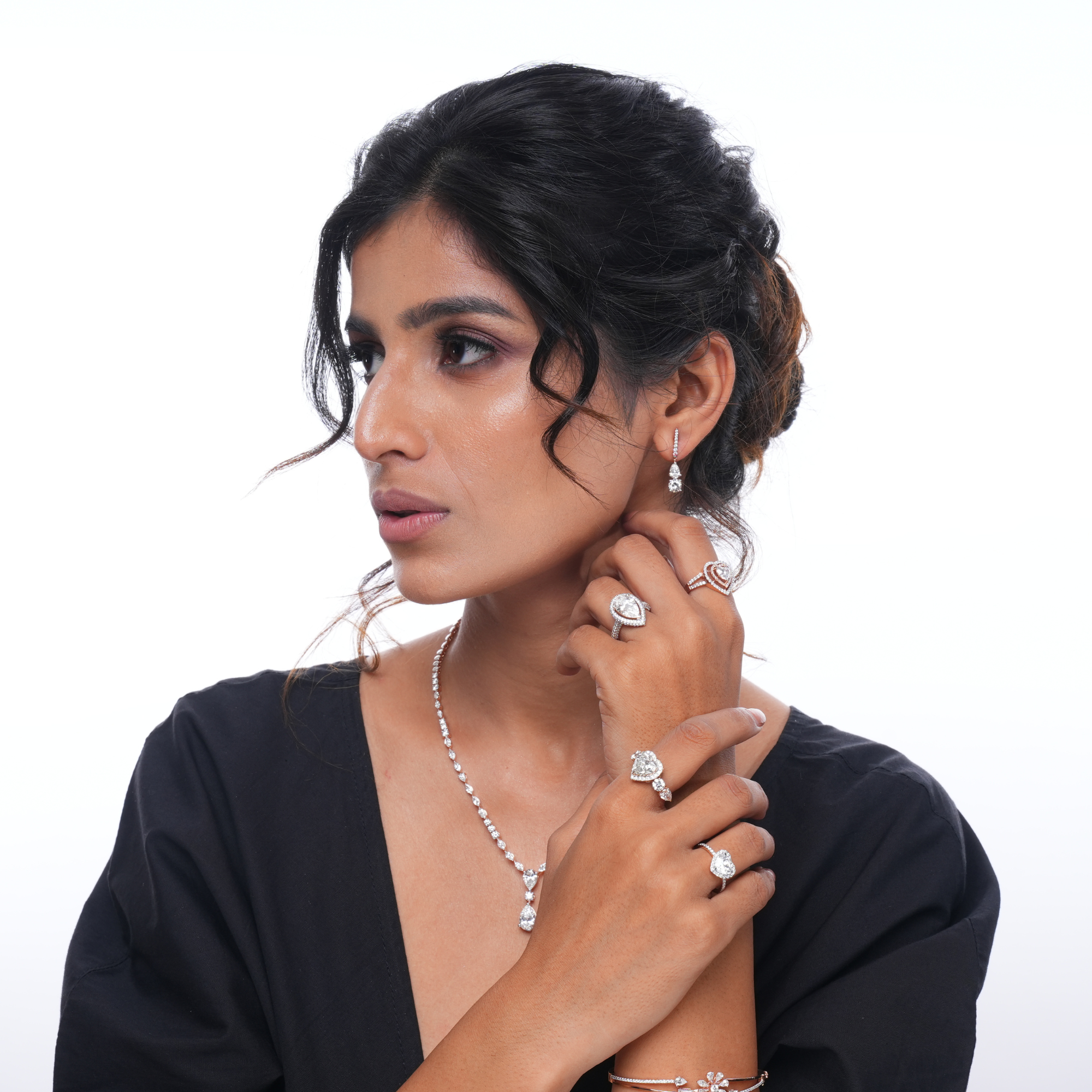 3 CT Quintet Romance Heart Diamond Ring