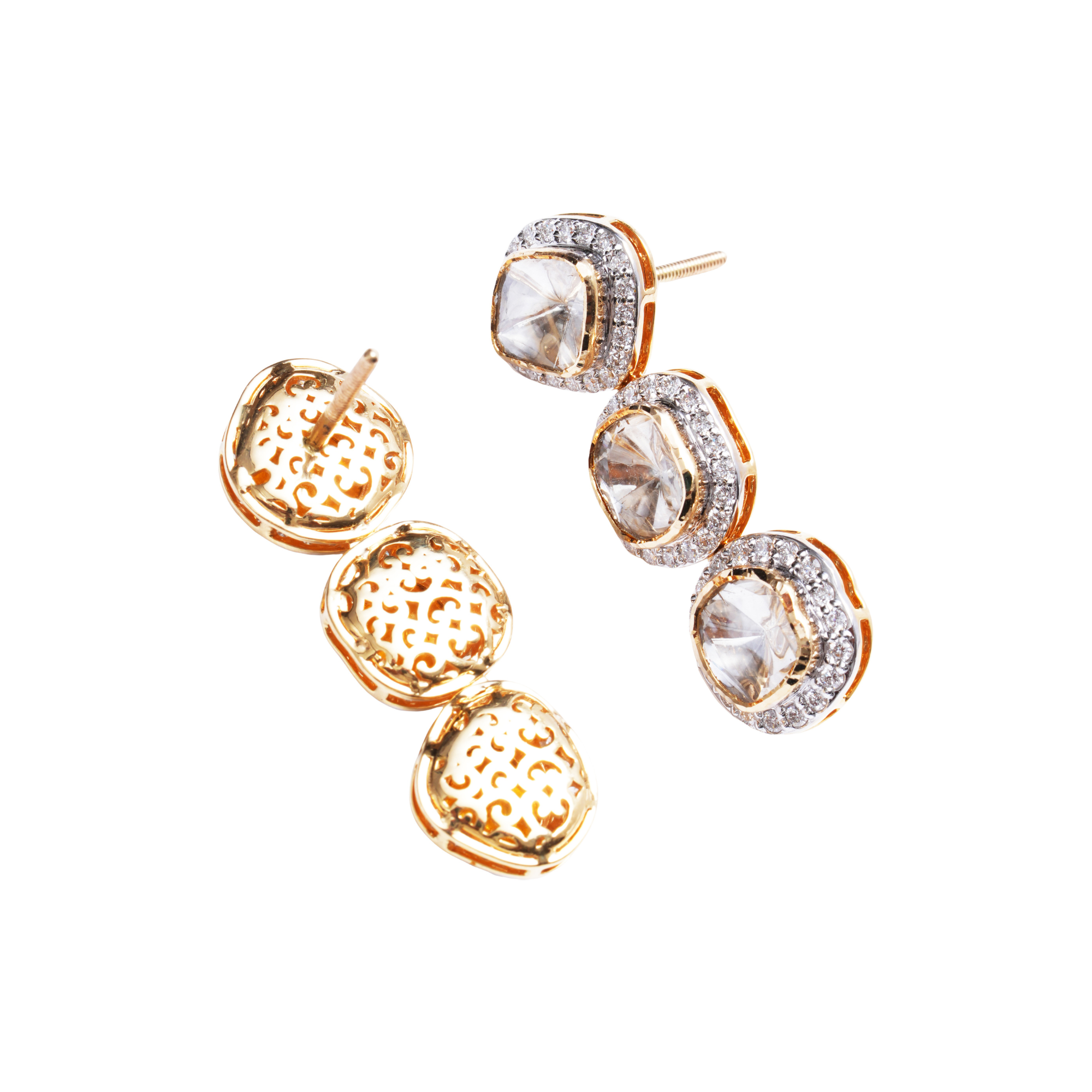 Mahira Bloom Lab Grown Polki Earrings