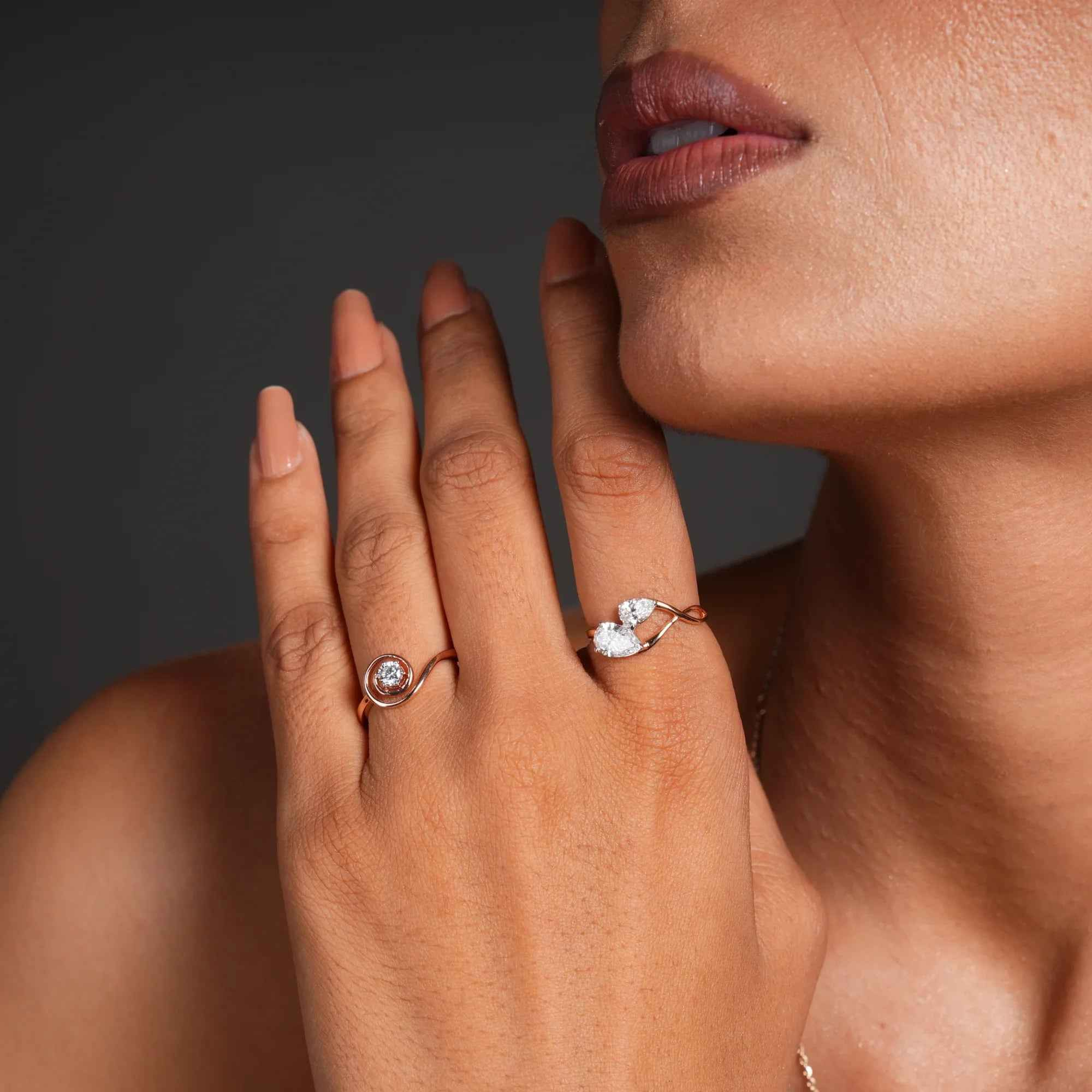 Dancing Duo Diamond Ring