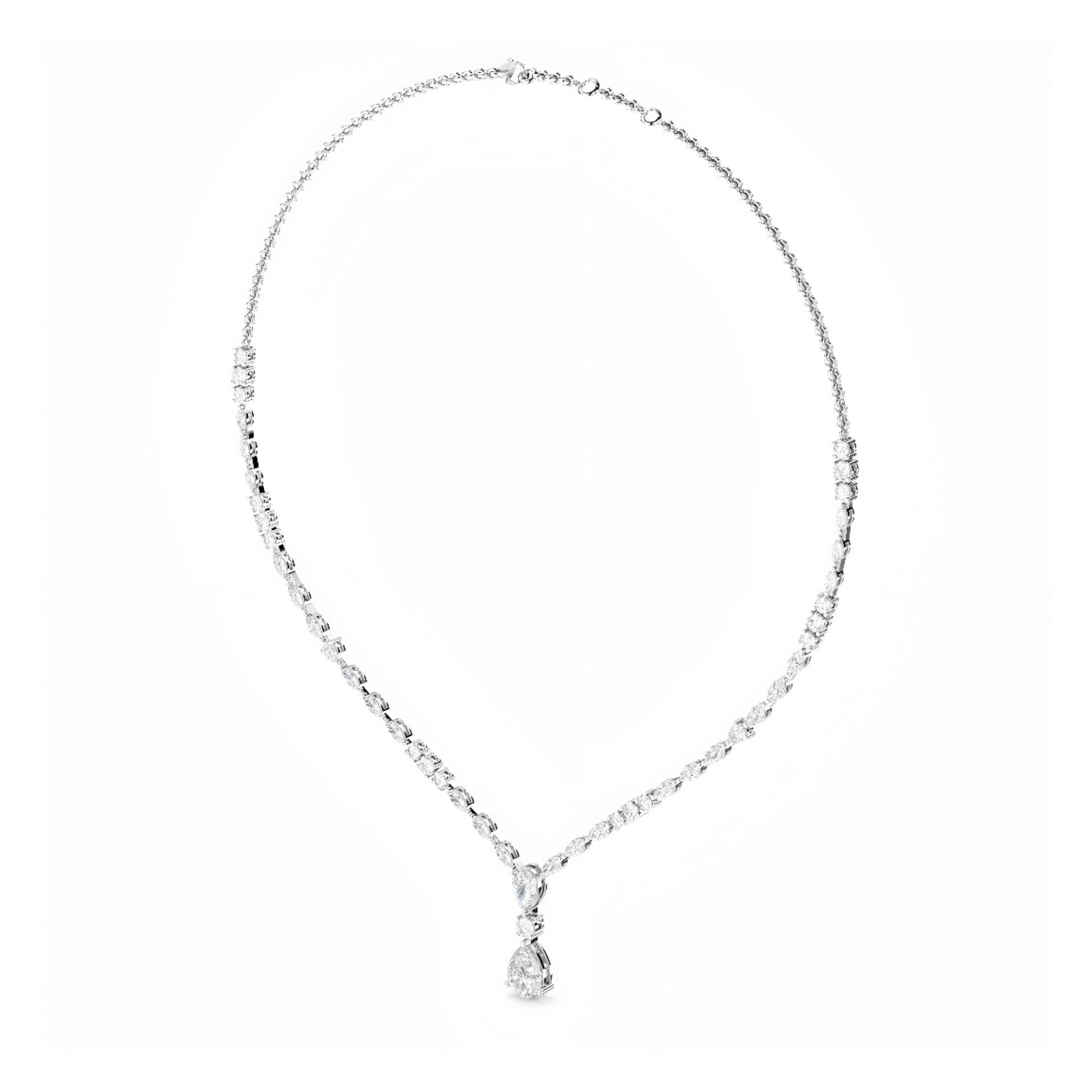 Phoenix Lace Tear Drop Diamond Necklace