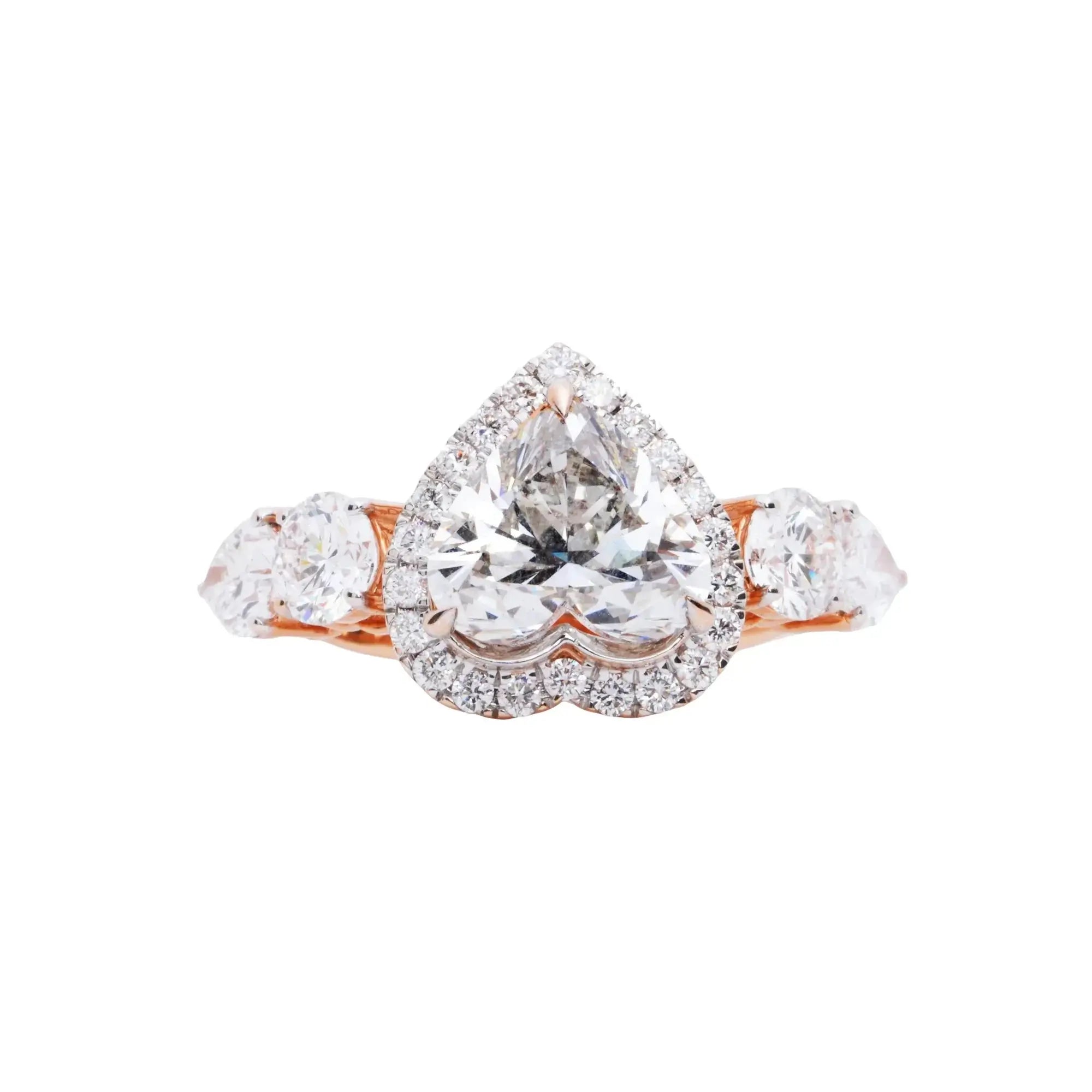3 CT Quintet Romance Heart Diamond Ring
