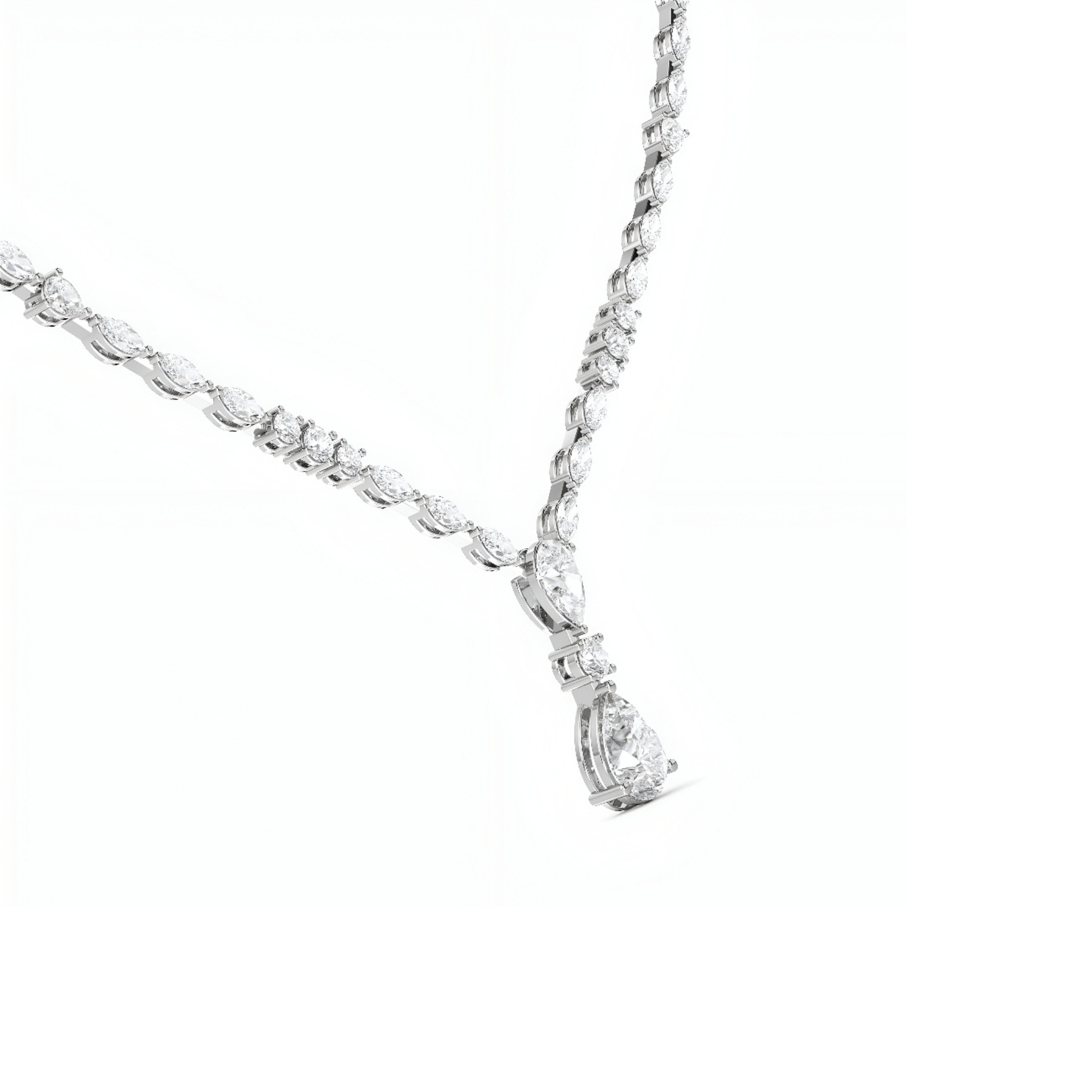 Phoenix Lace Tear Drop Diamond Necklace