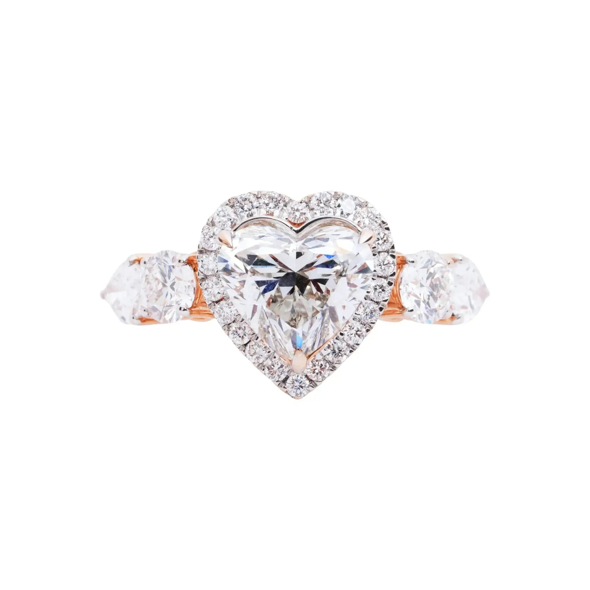 3 CT Quintet Romance Heart Diamond Ring