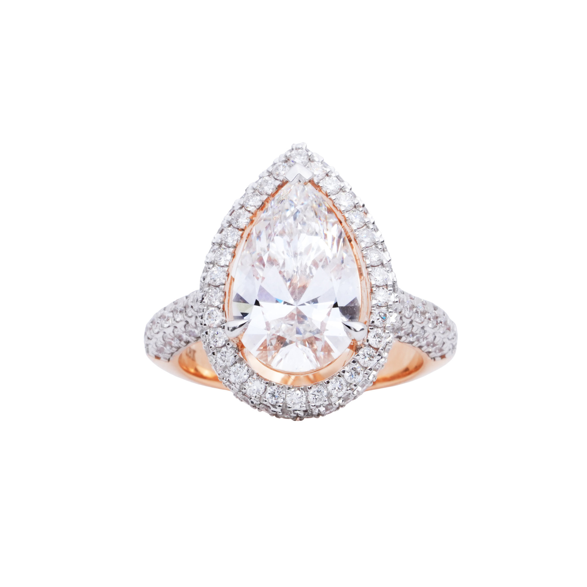 3 CT Lustre de Poire Diamond Engagement Ring