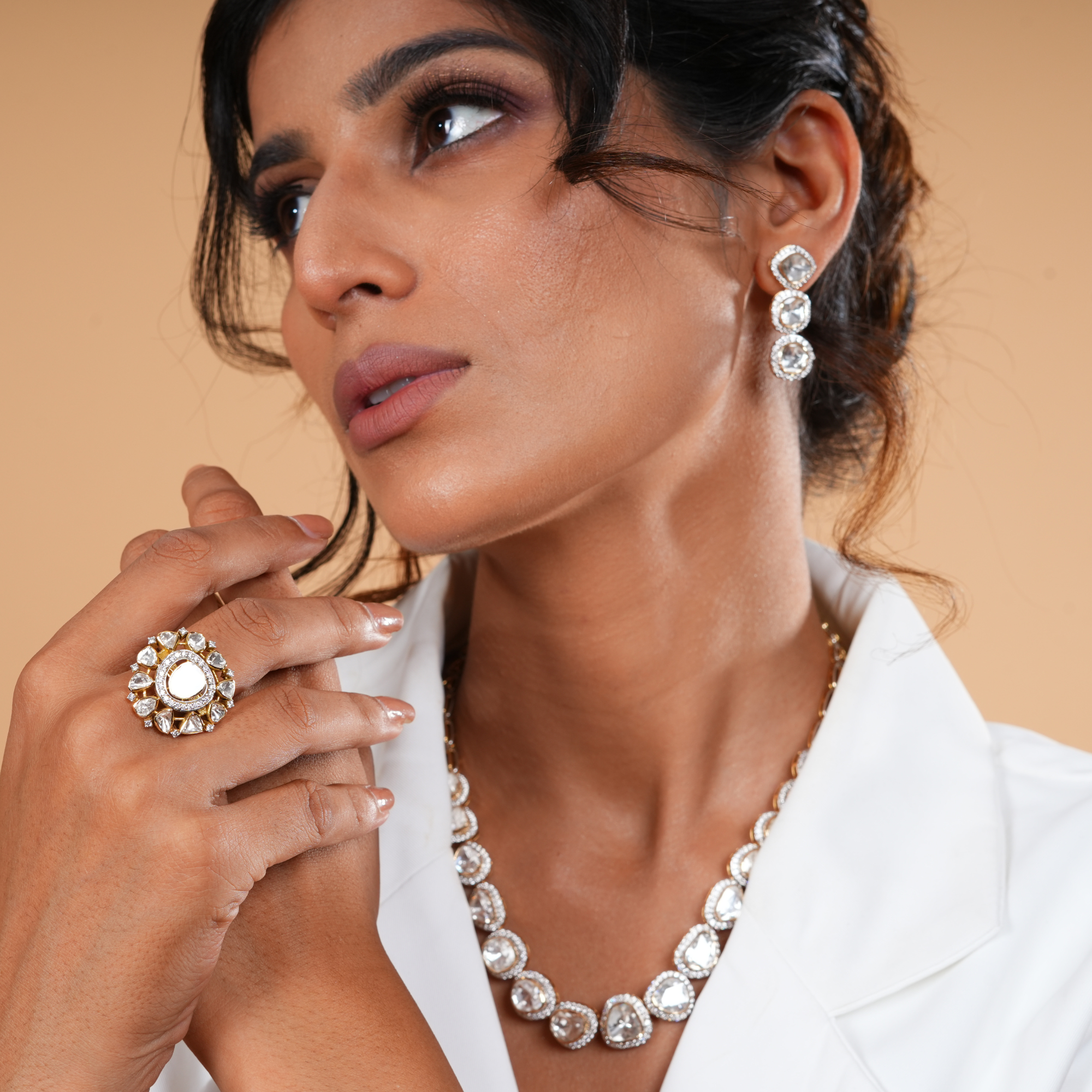 Mahira Bloom Lab Grown Polki Earrings