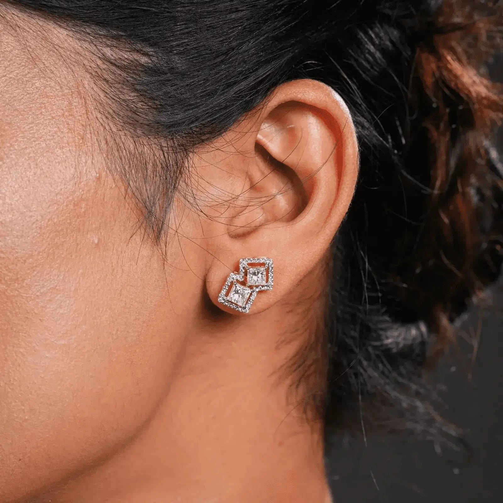Passion Pair Princess Cut Diamond Earrings