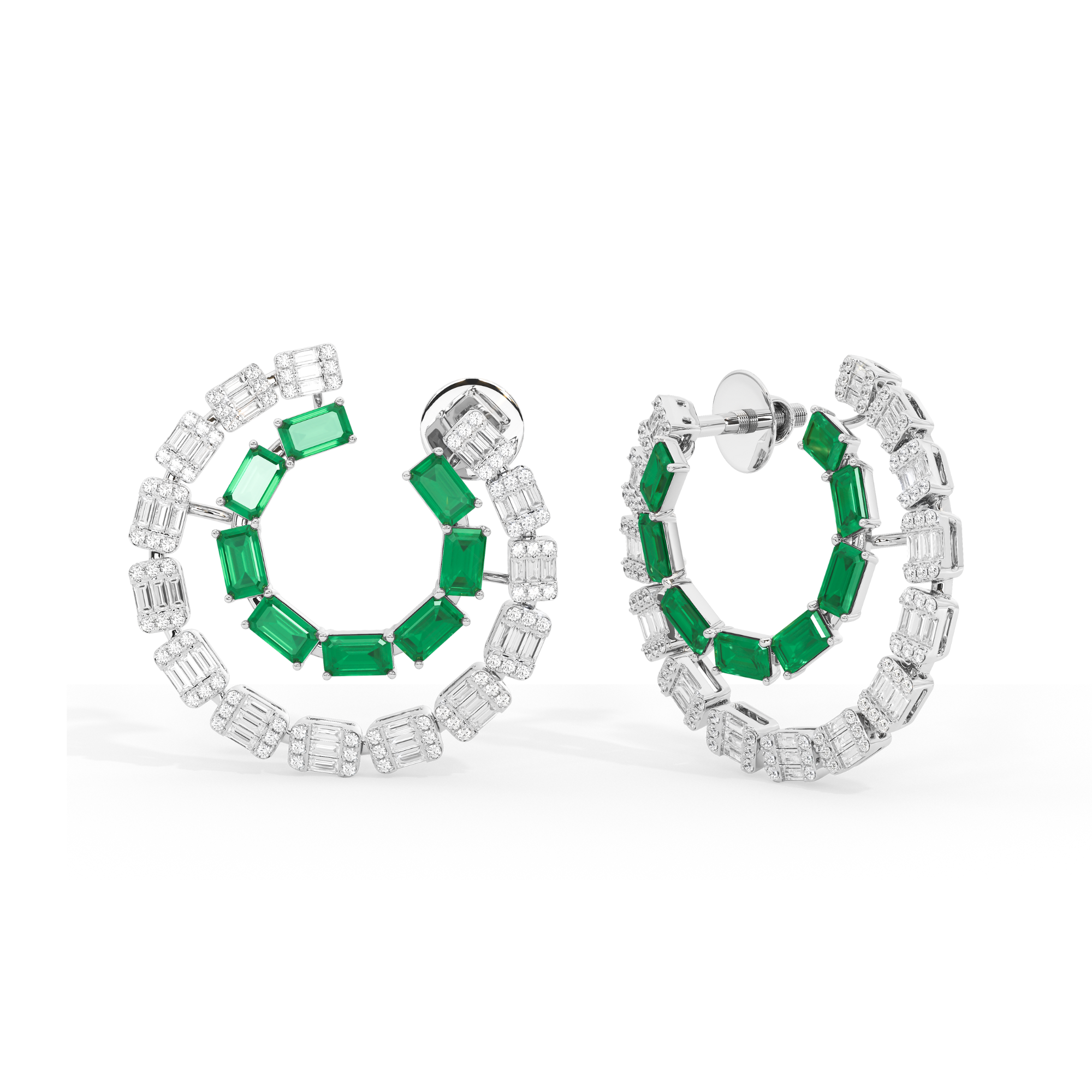 Verdigris Diamond Drop Earrings