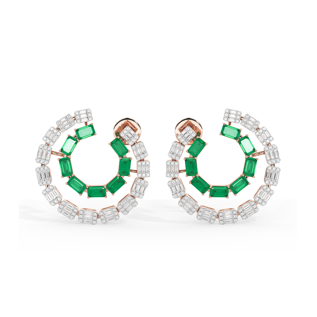 Verdigris Diamond Drop Earrings