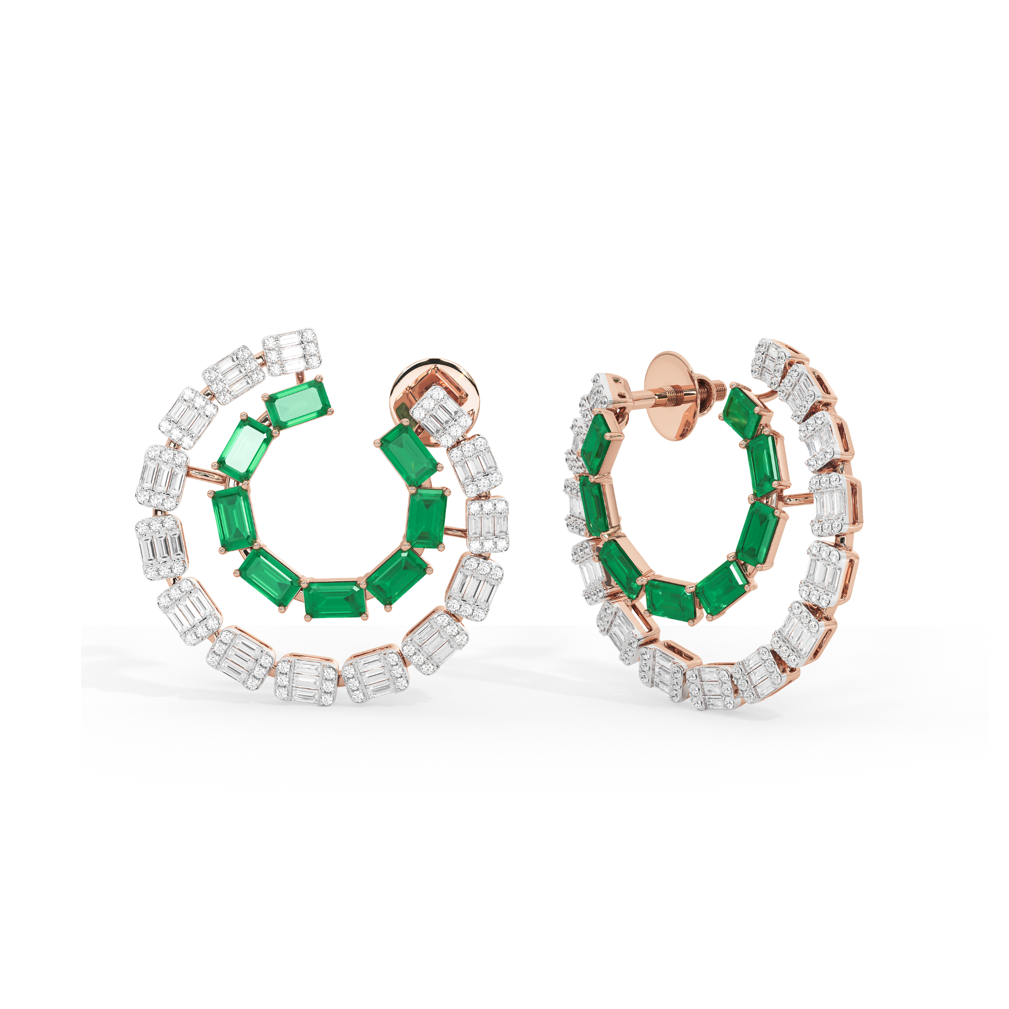 Verdigris Diamond Drop Earrings