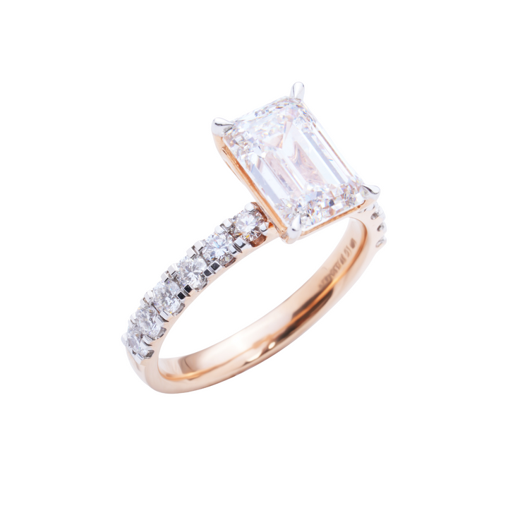 3 CT Zephyr Emerald  Cut Diamond Ring