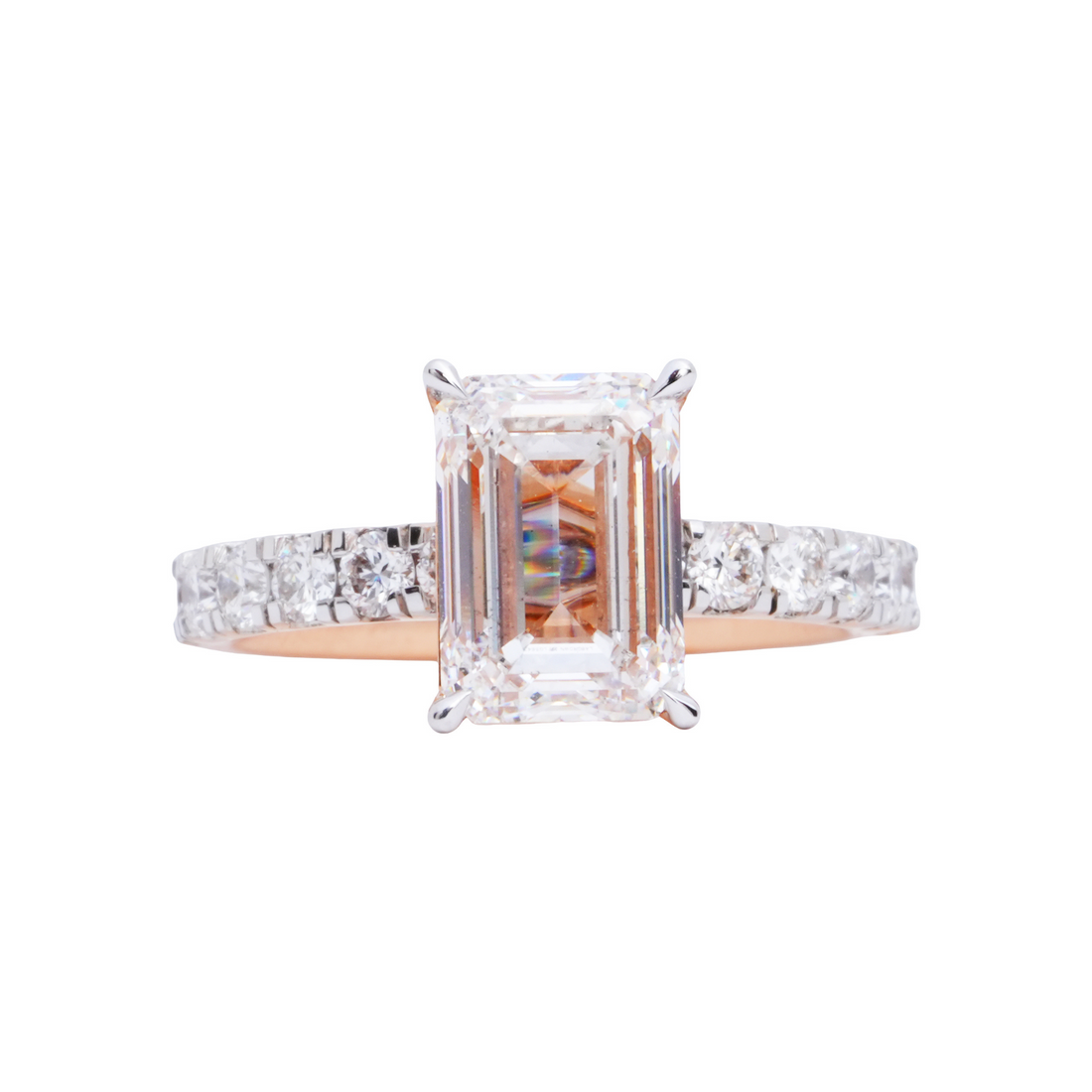 3 CT Zephyr Emerald  Cut Diamond Ring