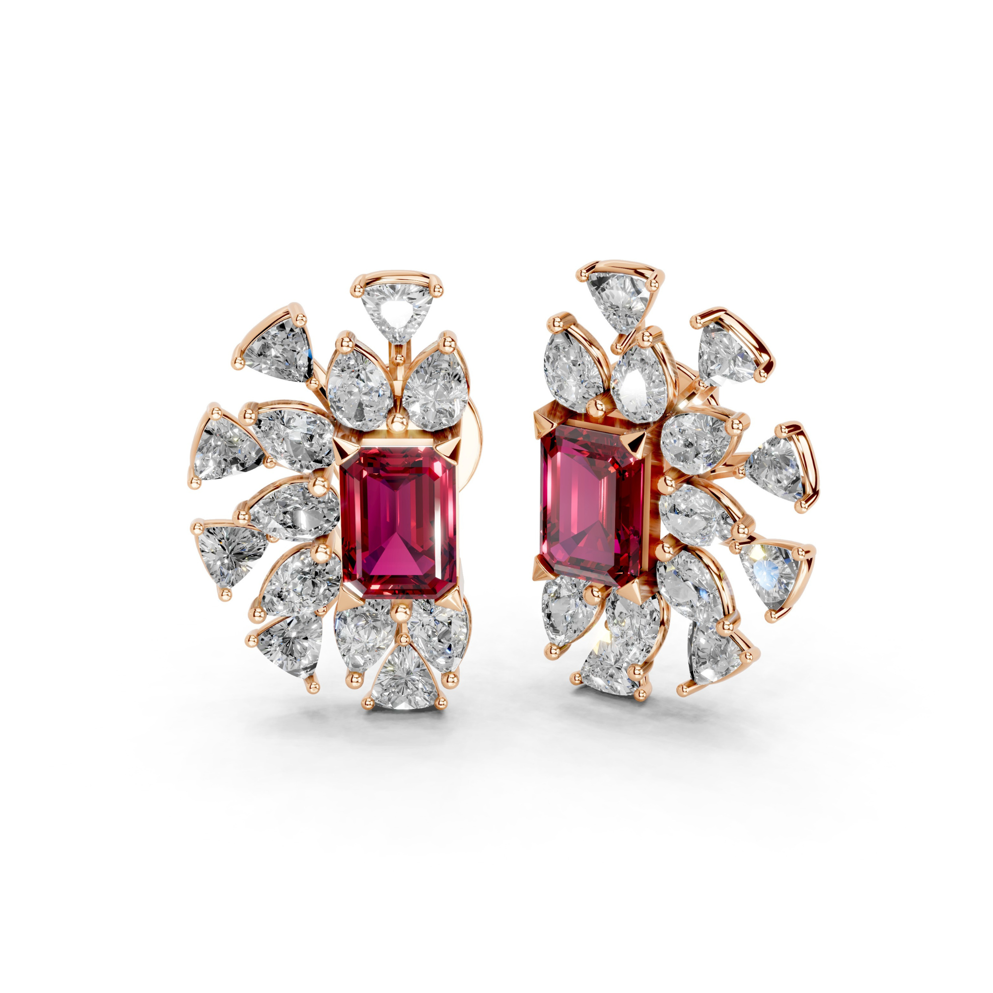 Scarlet Crescent Diamond Earrings