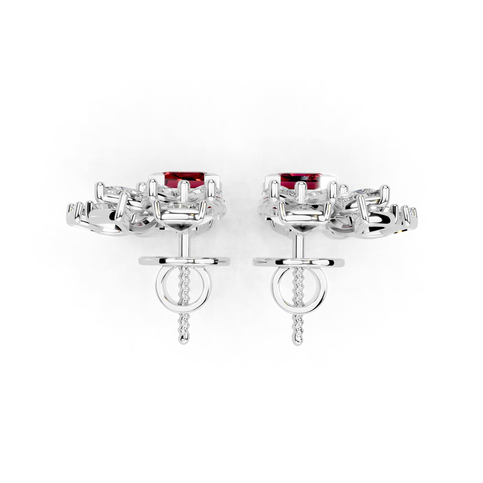 Scarlet Crescent Diamond Earrings