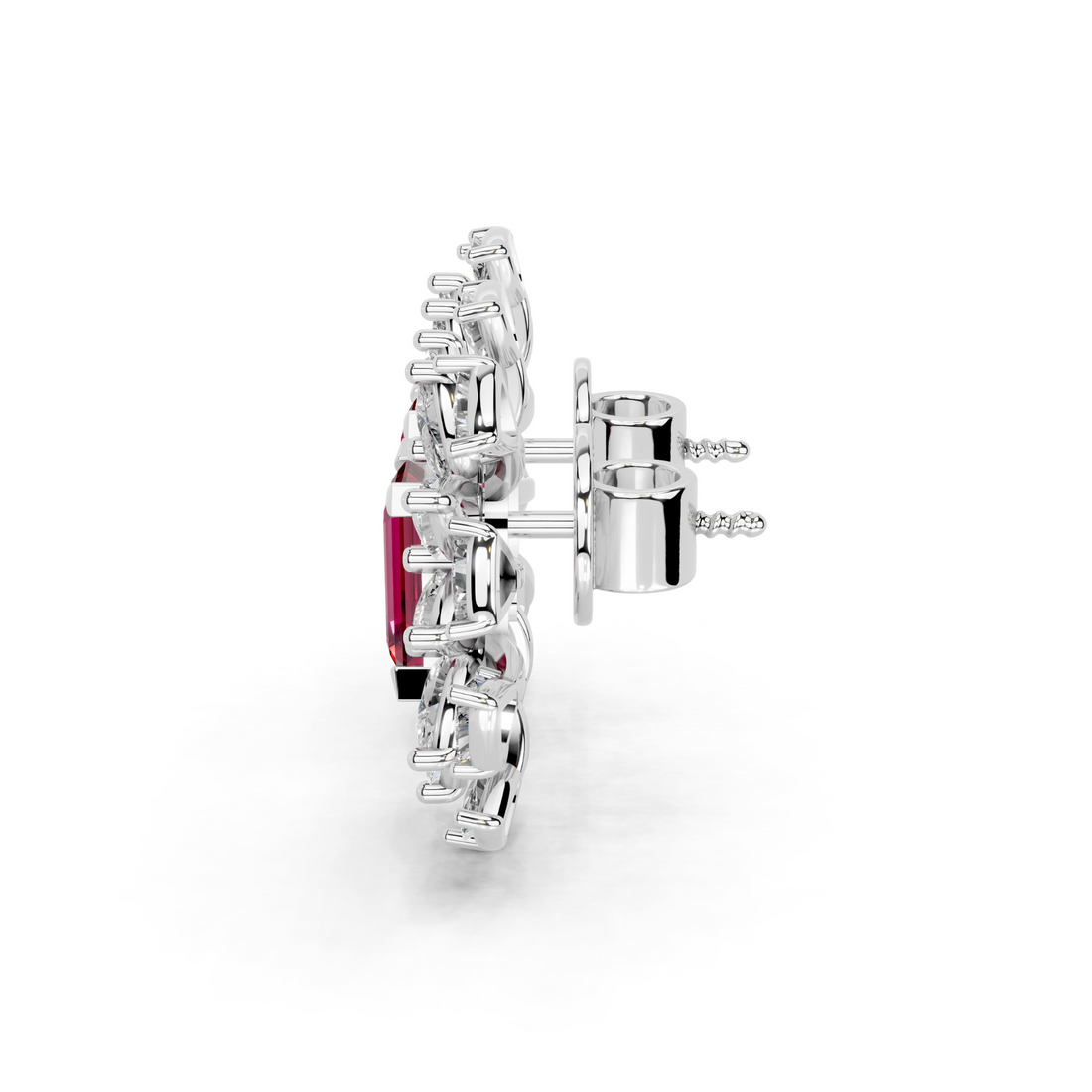 Scarlet Crescent Diamond Earrings