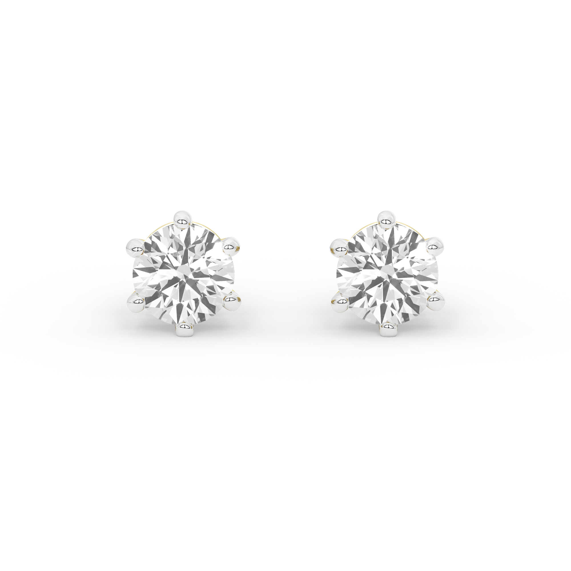 4 Carat Round Solitaire Earrings (Basket Setting)