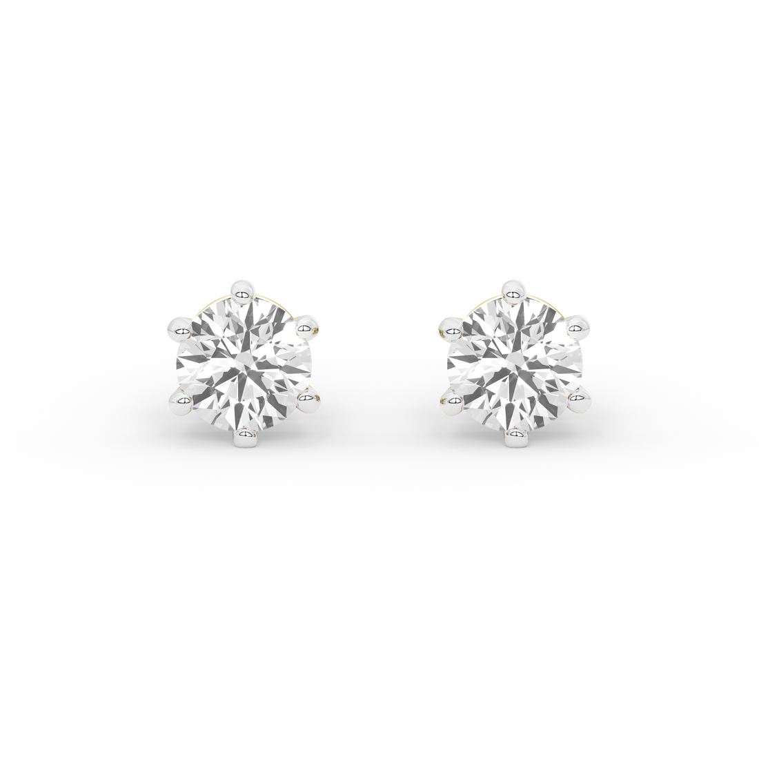 2 Carat Round Solitaire Earrings (Basket Setting)