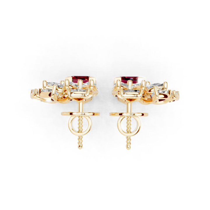 Scarlet Crescent Diamond Earrings