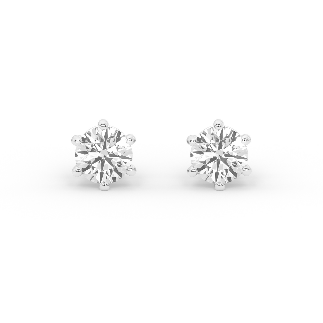 2 Carat Round Solitaire Earrings (Basket Setting)
