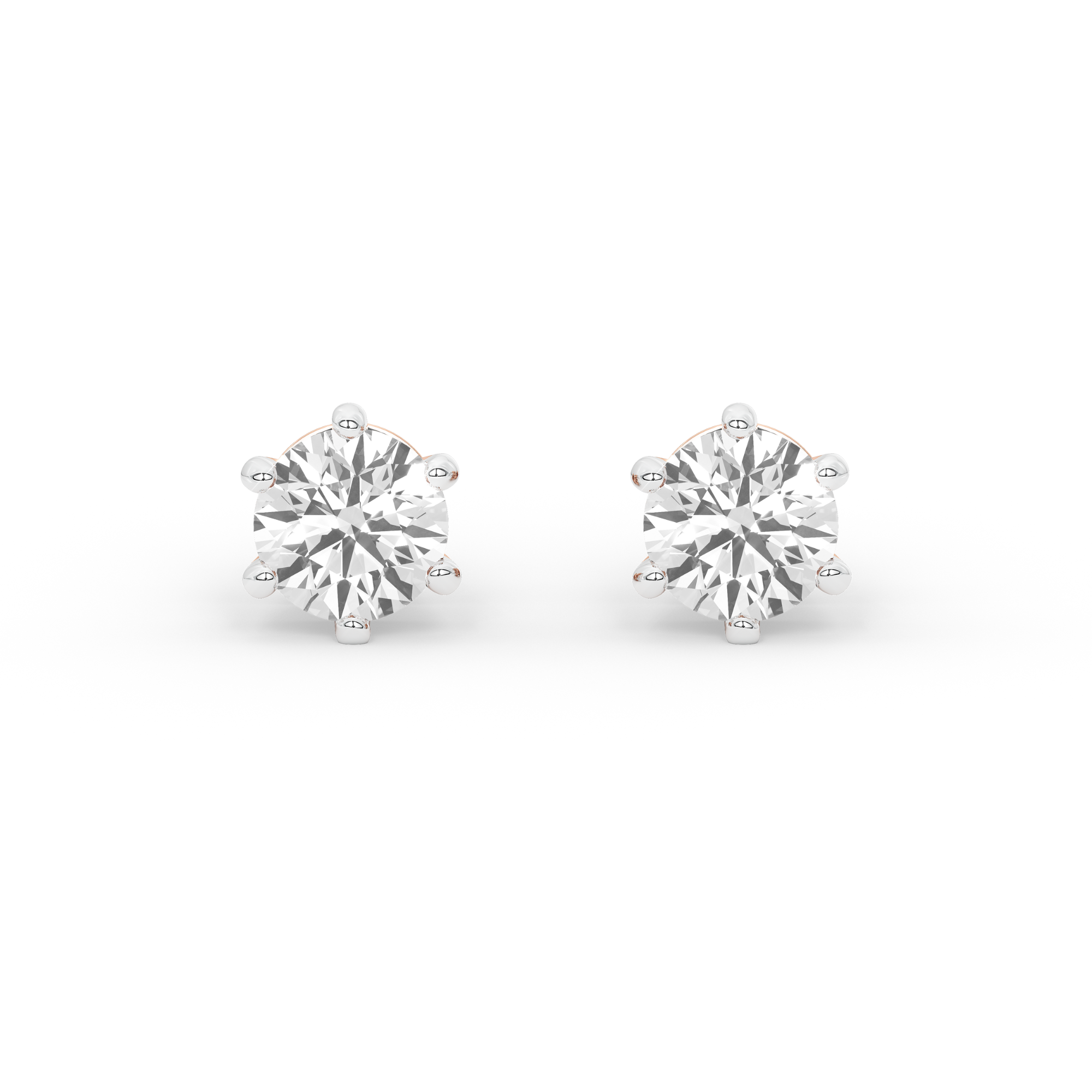 4 Carat Round Solitaire Earrings (Basket Setting)