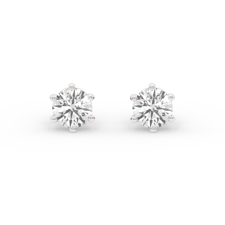 2 Carat Round Solitaire Earrings (Basket Setting)