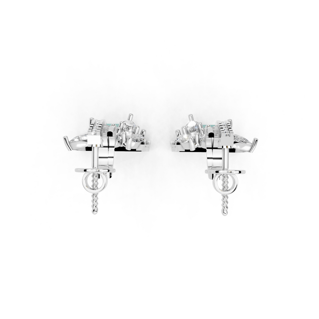 Verdant Foliage Square Diamond Drops