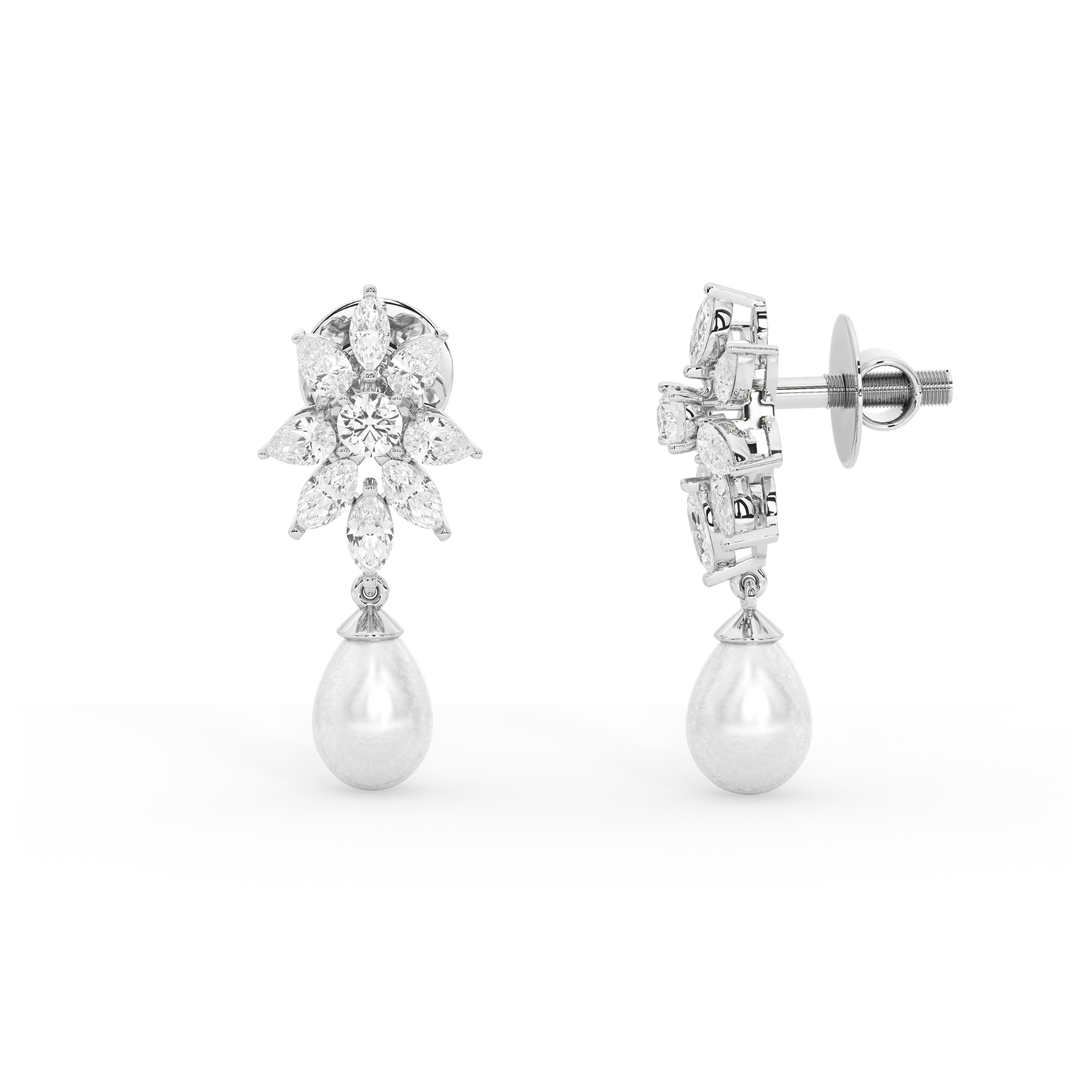 Modern Quintessence Pearl Drop Earrings