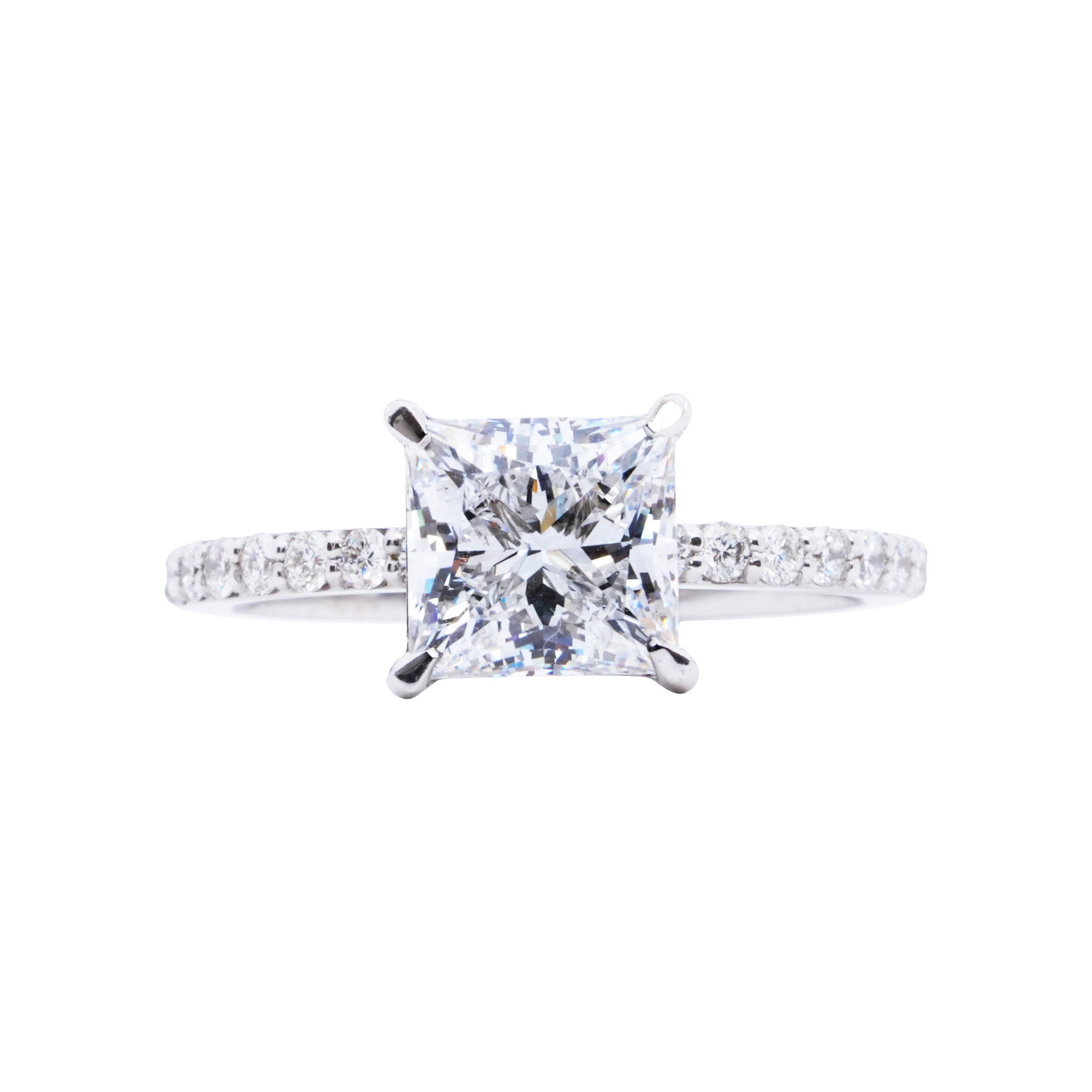 2 CT Dazzling Princess-cut Diamond Ring