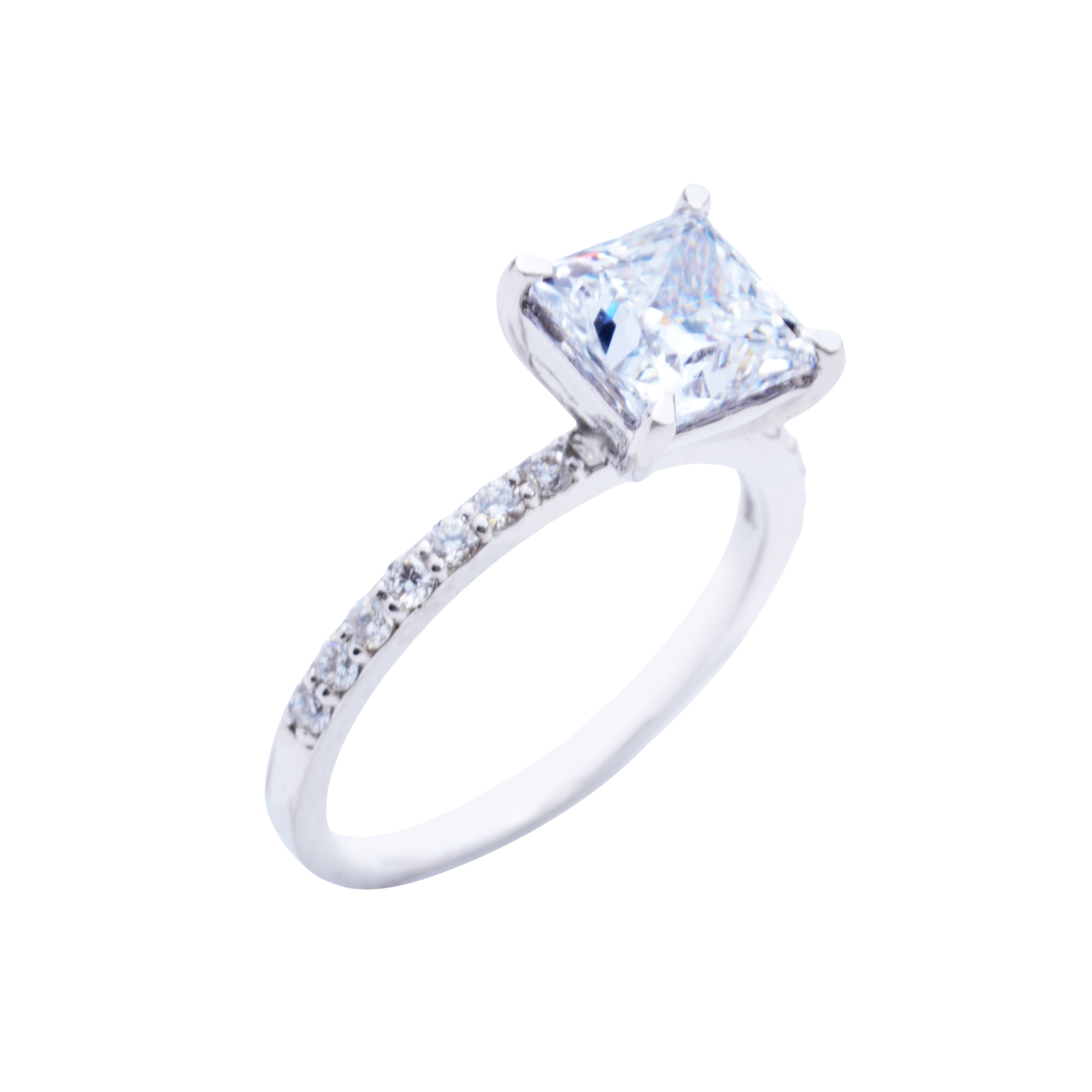 2 CT Dazzling Princess-cut Diamond Ring