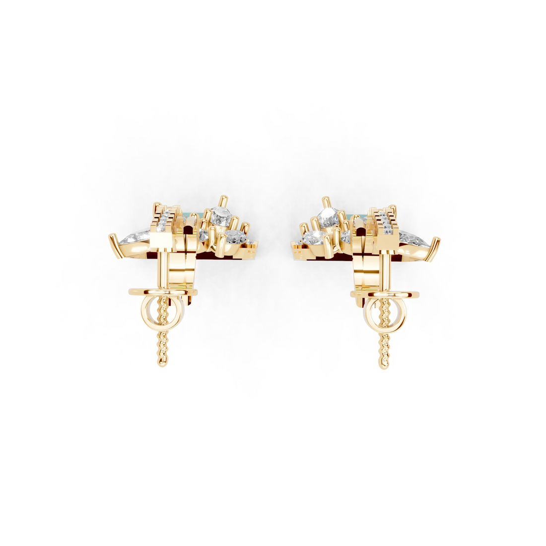 Verdant Foliage Square Diamond Drops