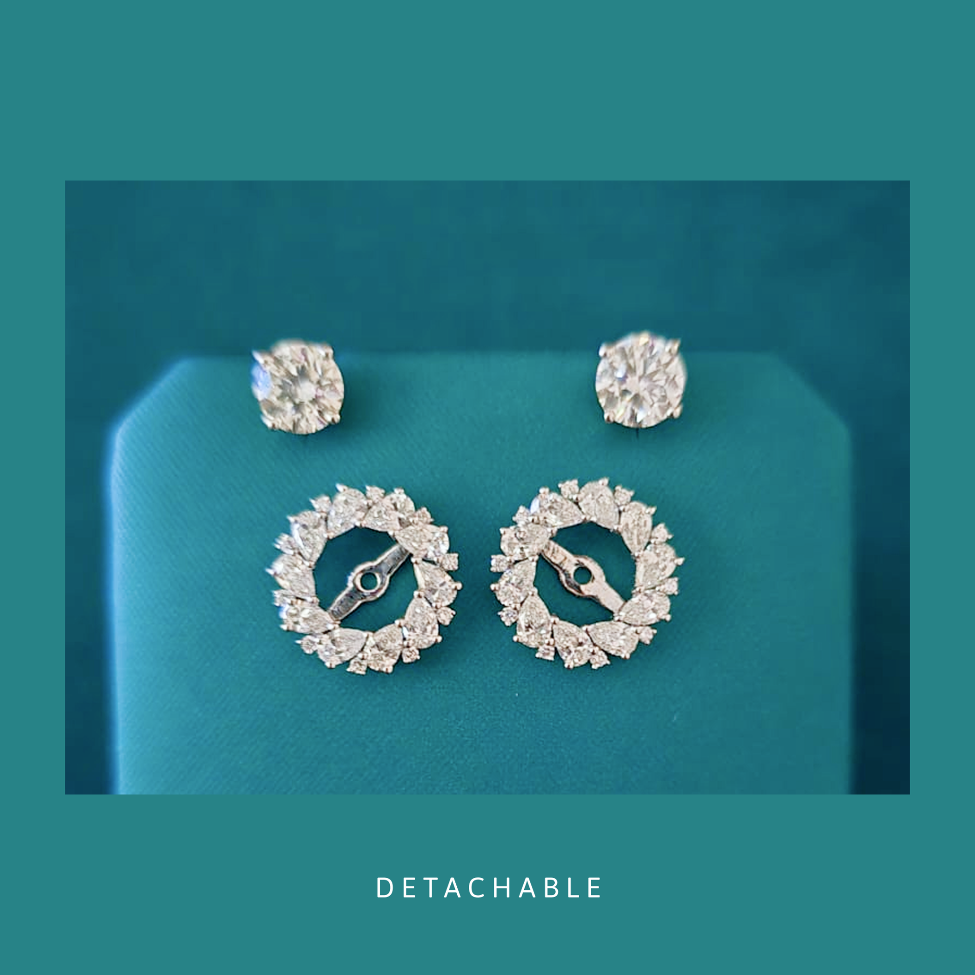 Fleur de Diamant Studs with Detachable Jacket