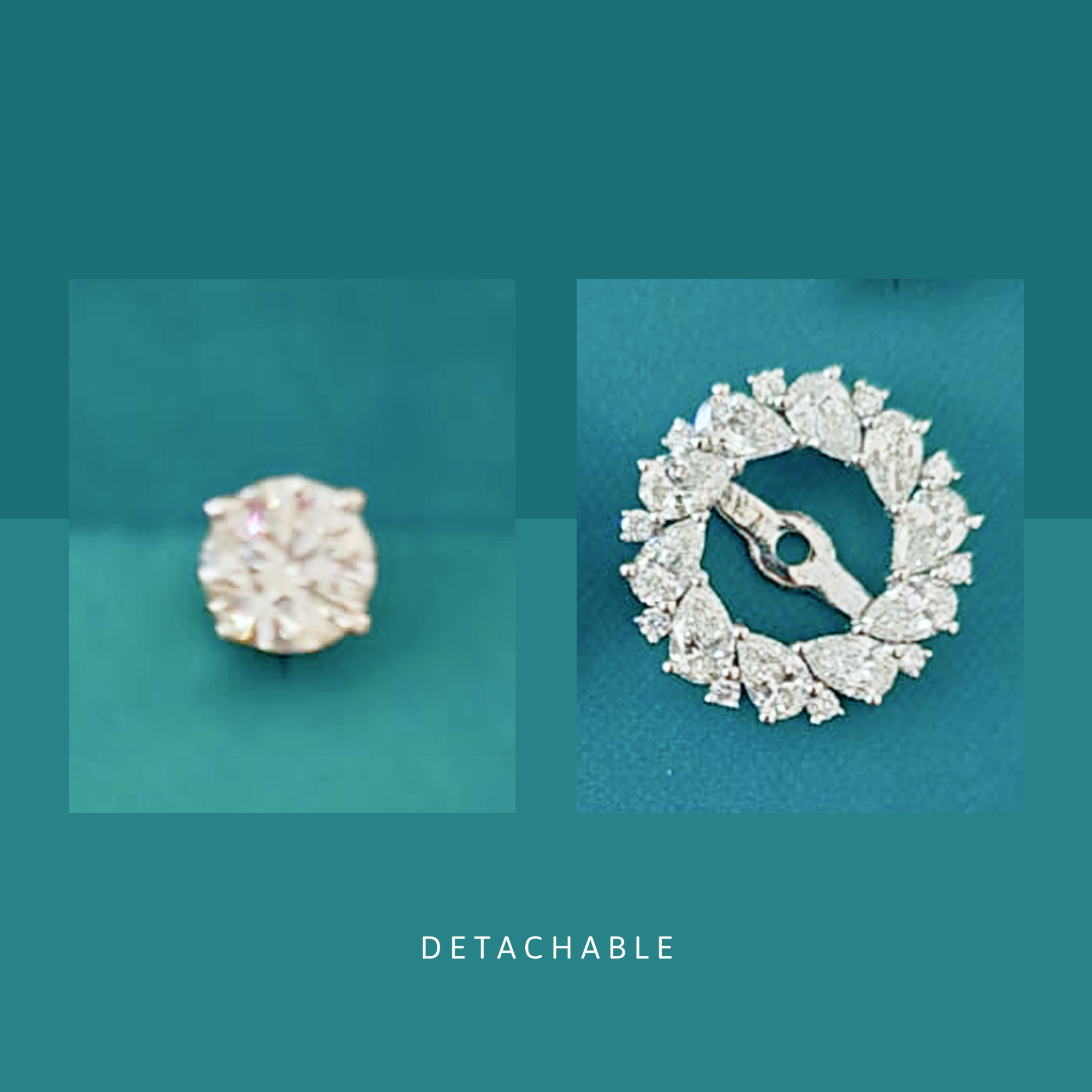 Fleur de Diamant Studs with Detachable Jacket