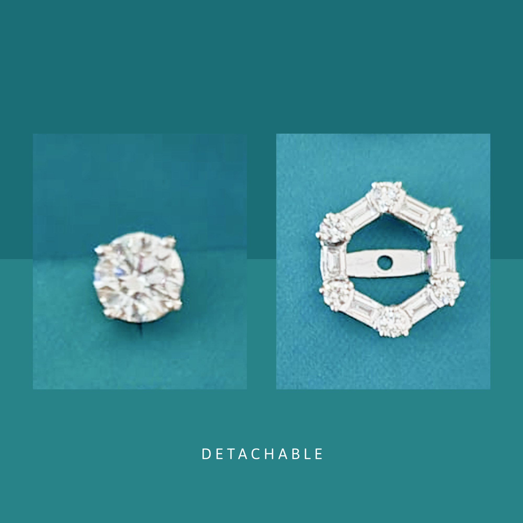 Julia Diamond Studs with Detachable Jacket