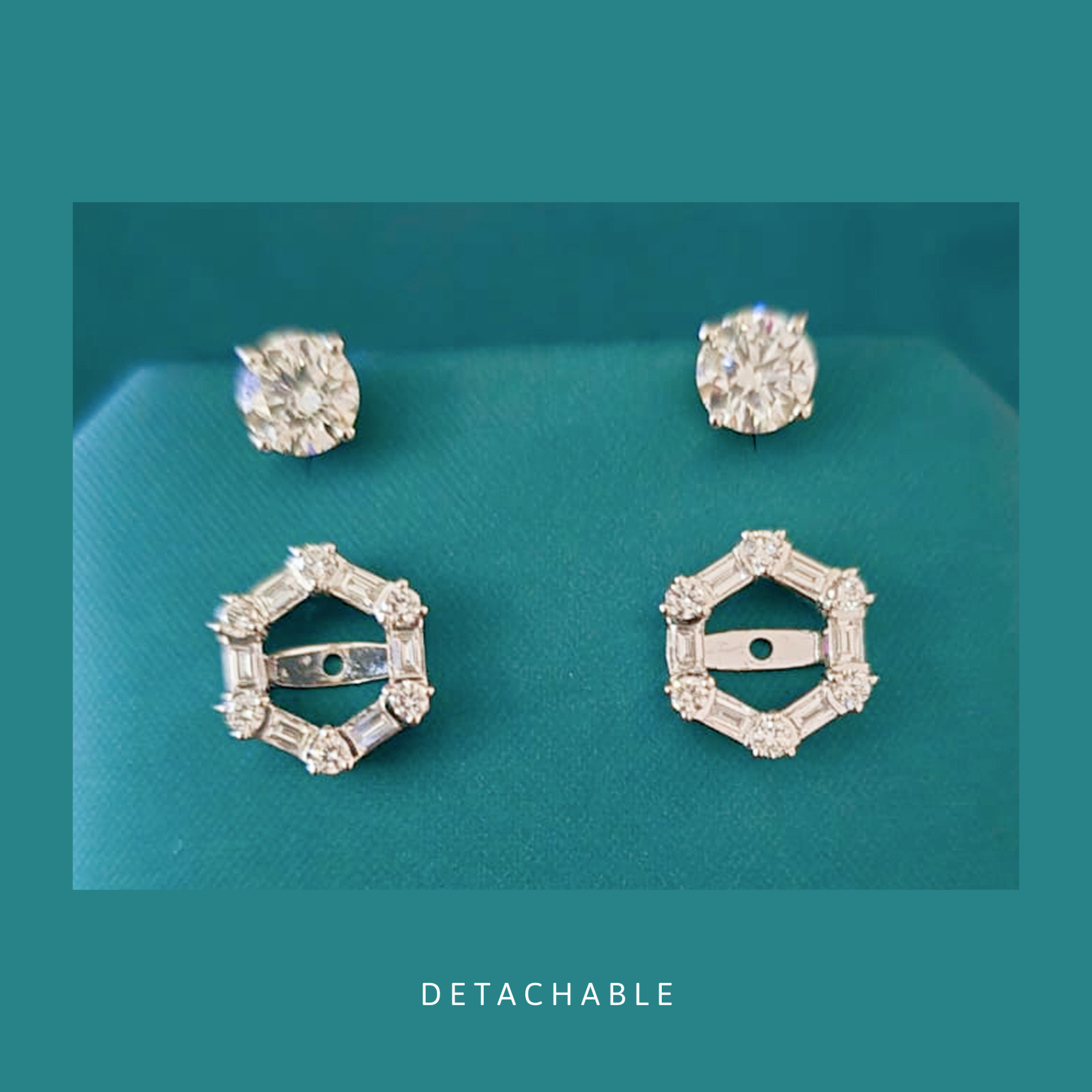Julia Diamond Studs with Detachable Jacket