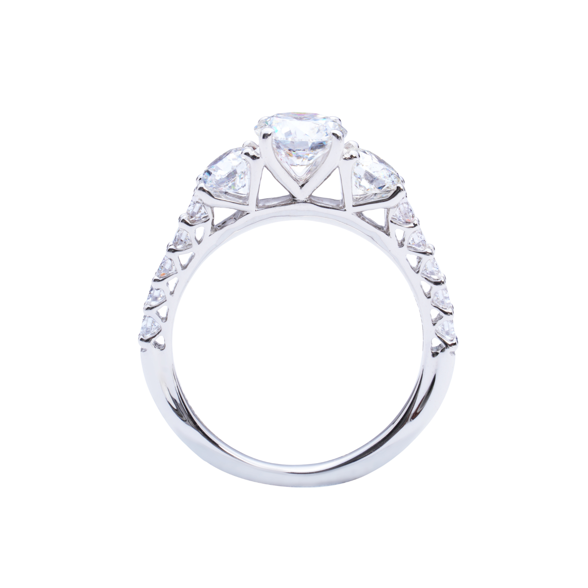 Cleopatra's Charm 3 Stone Diamond Ring