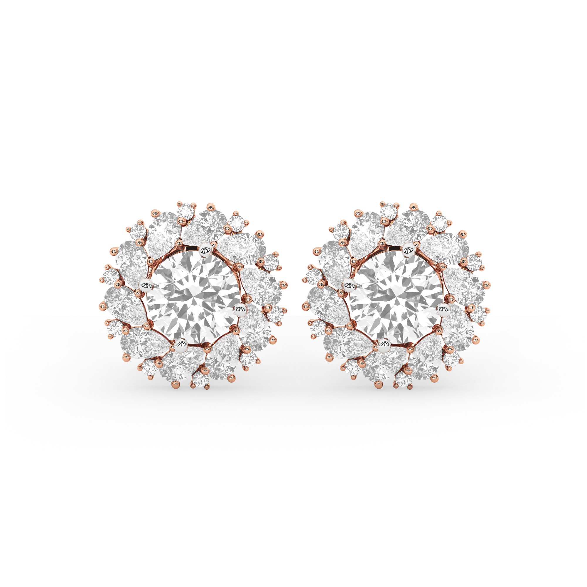 Fleur de Diamant Studs with Detachable Jacket