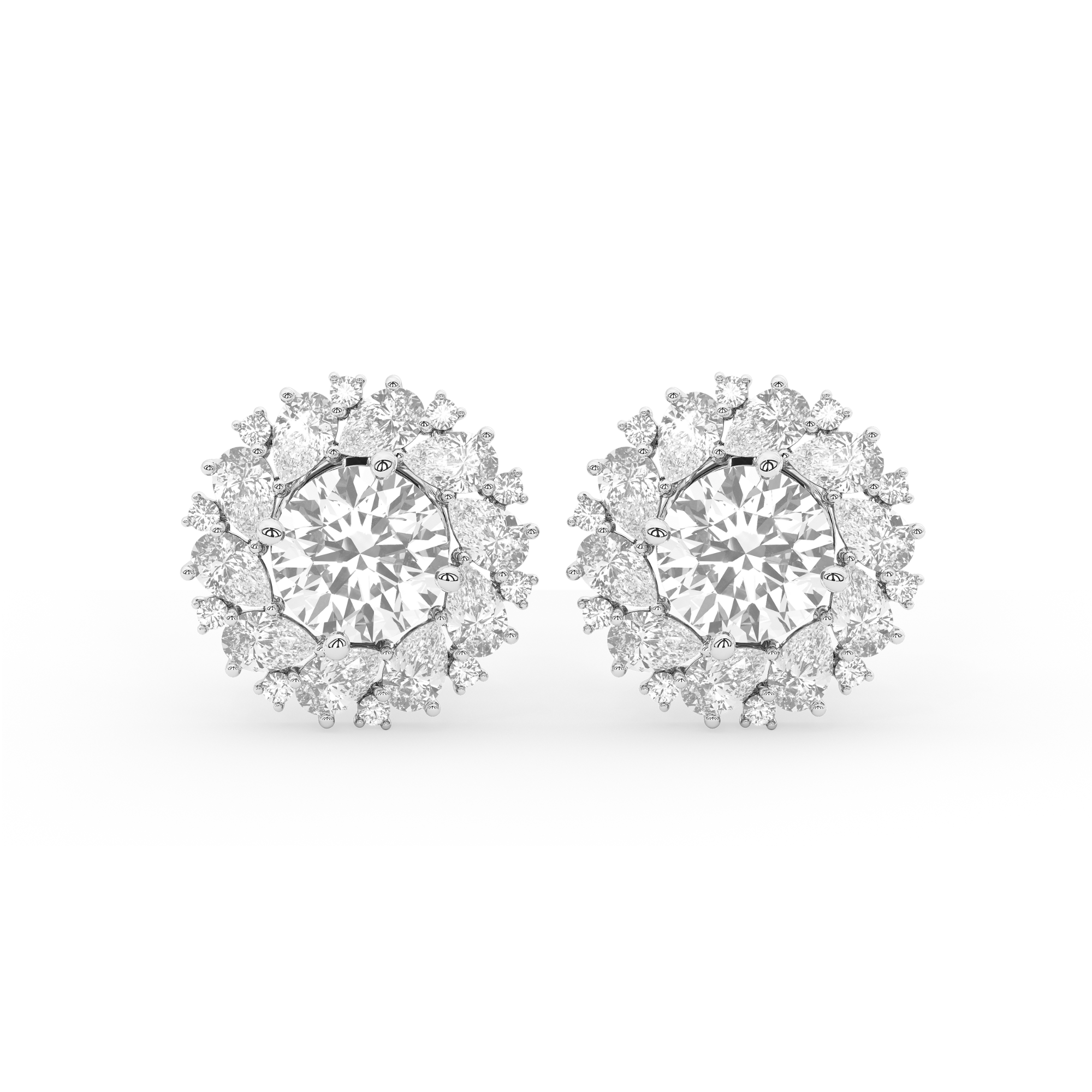 Fleur de Diamant Studs with Detachable Jacket