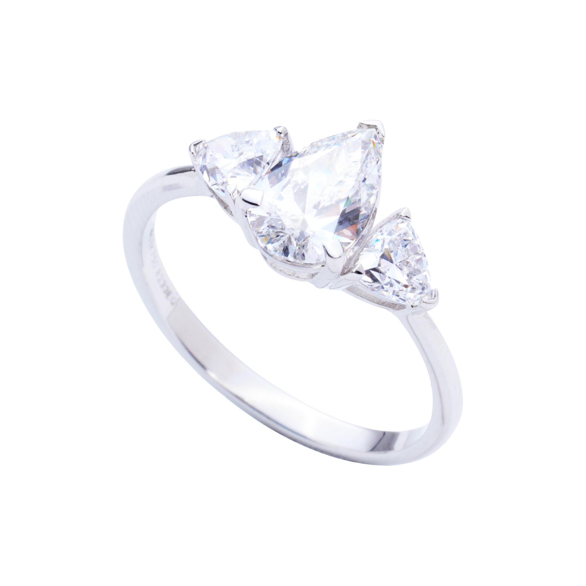 Serene Streak Diamond Engagement Ring