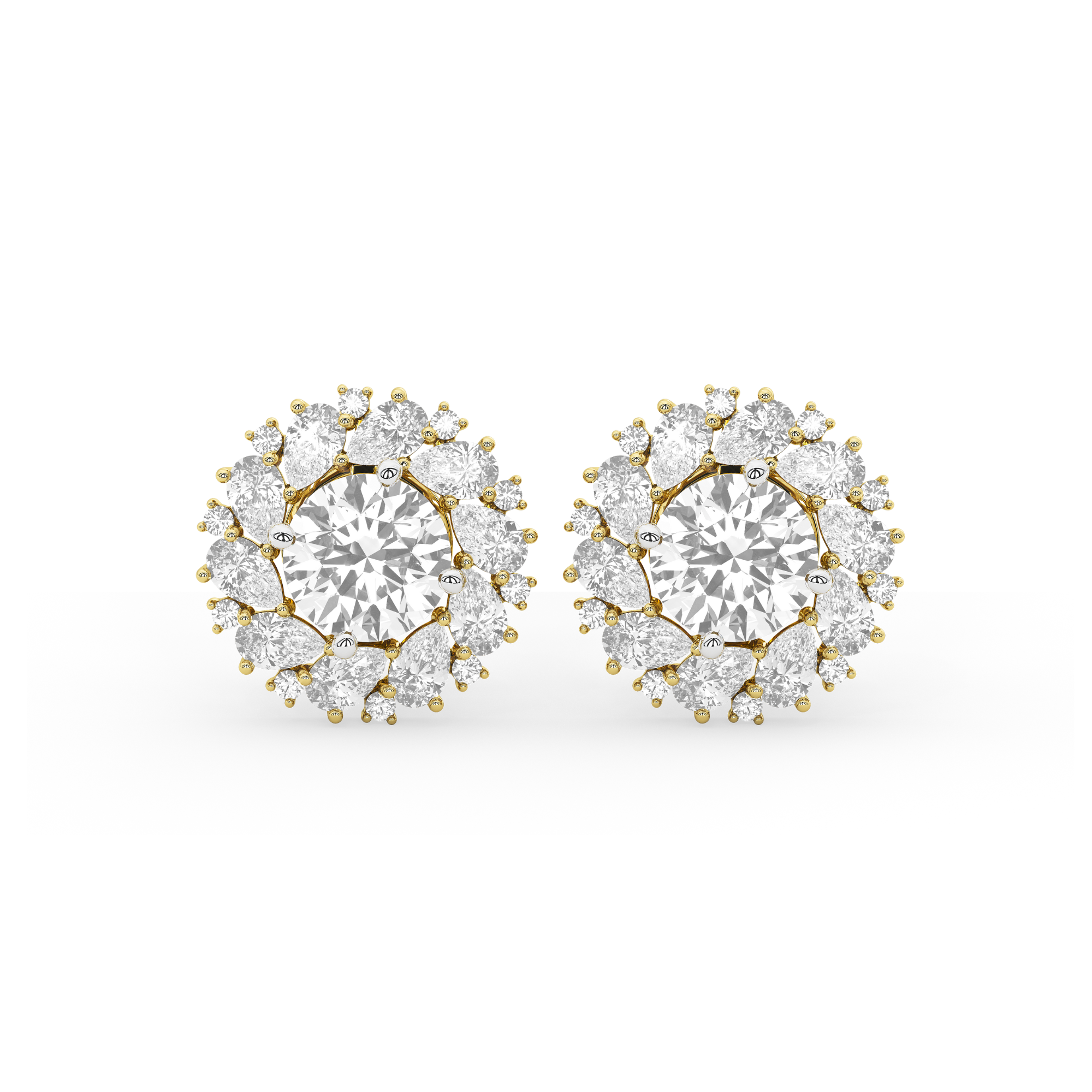 Fleur de Diamant Studs with Detachable Jacket