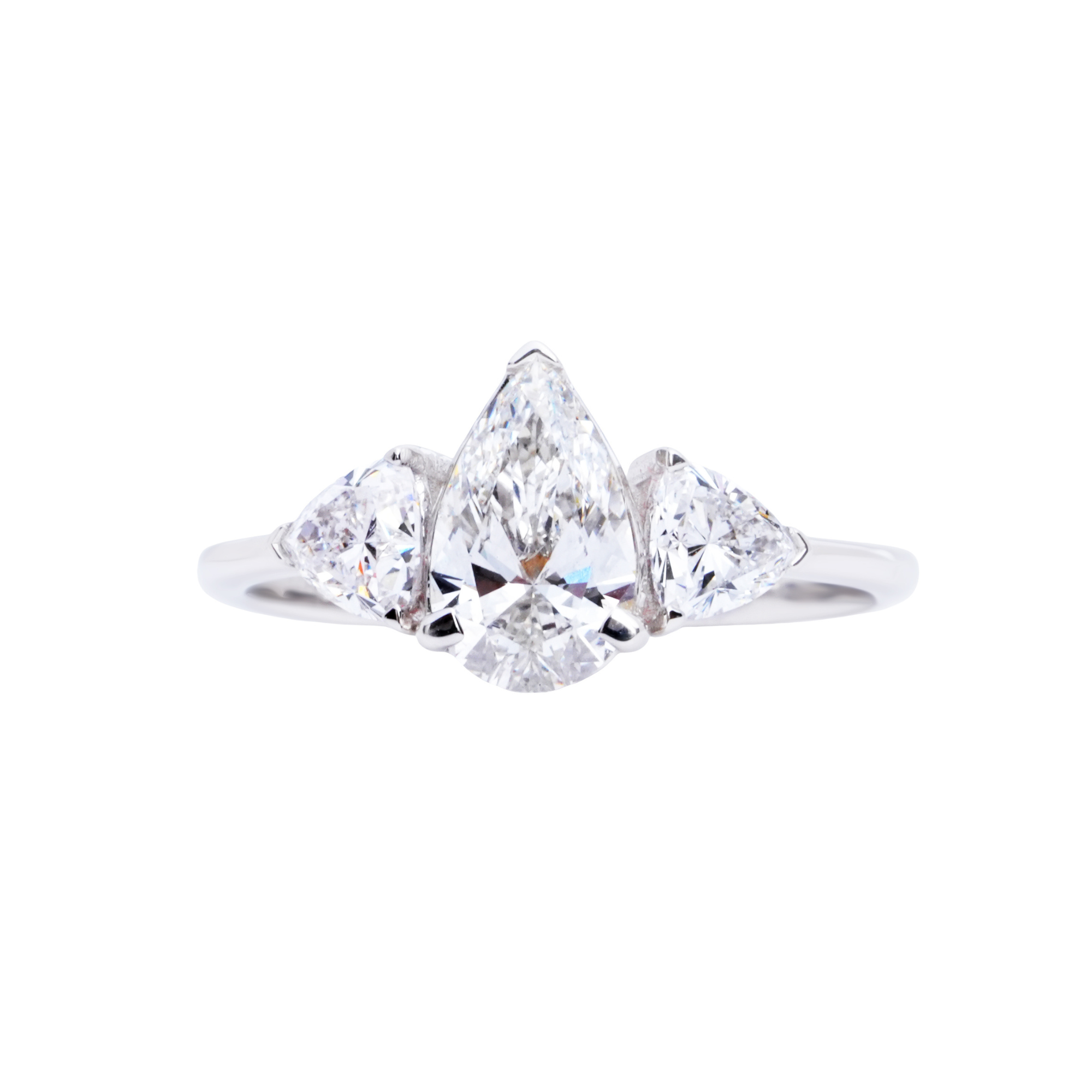 Serene Streak Diamond Engagement Ring