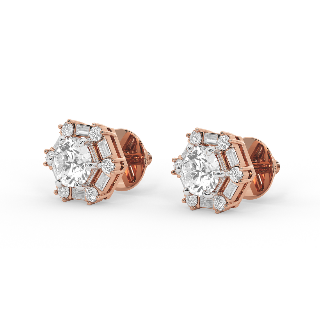 Geneviève Hexa Diamond Studs